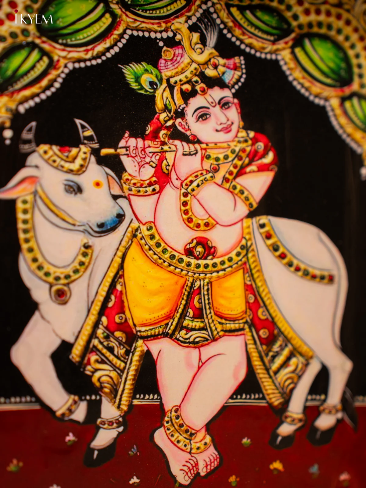 Divine Lord Krishna & Cow Printed Metal Trays - KF25117 - Image 3