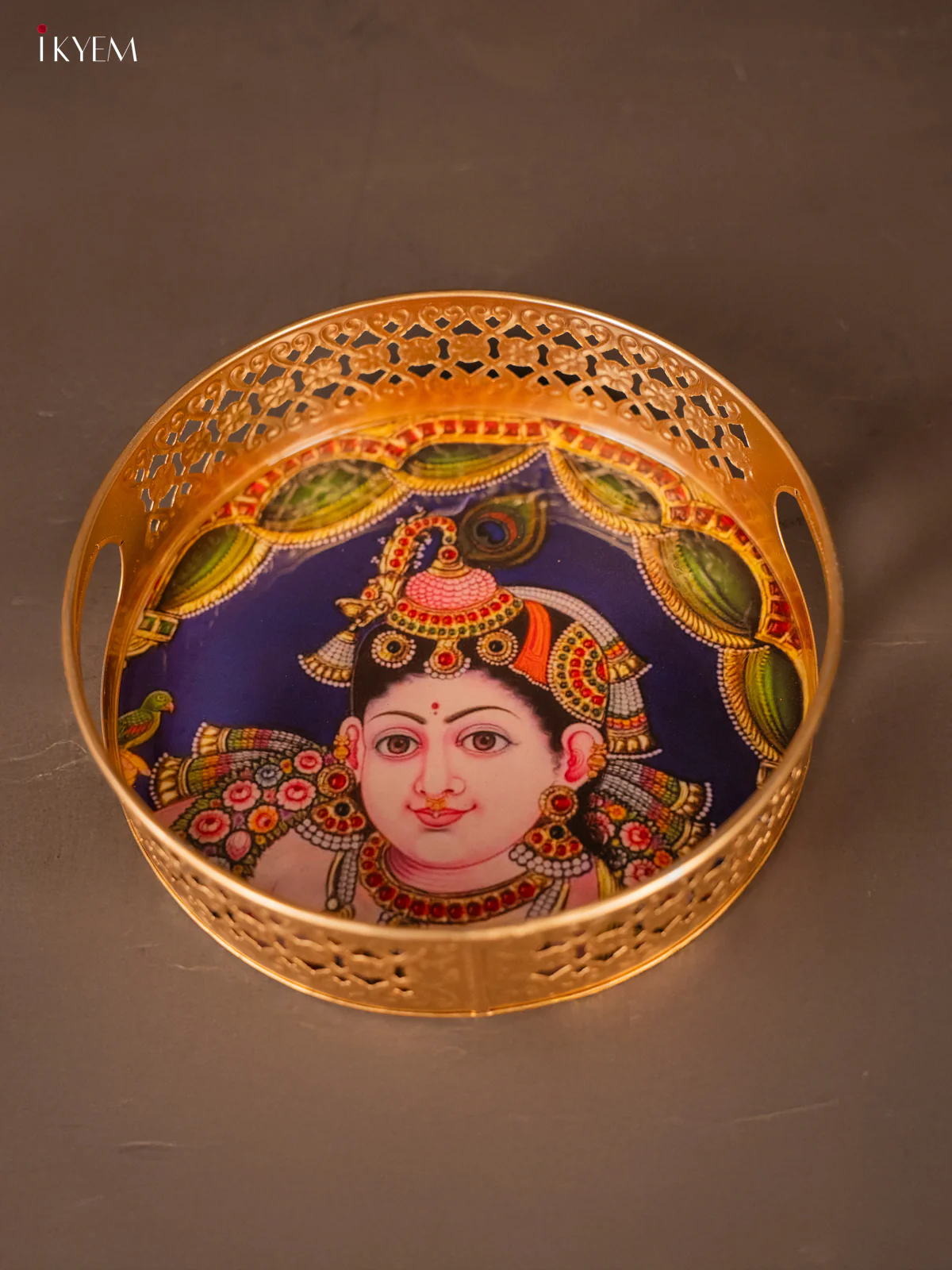Beautiful God Krishna Printed Metal Tray - KH05125 - Image 4