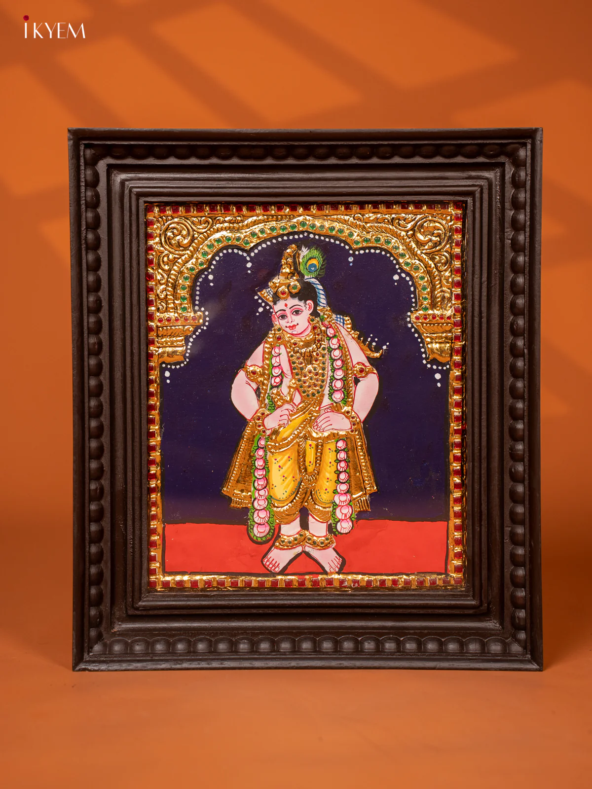 Lord Krishna Tanjore Paintings With Teakwood Frame - KE27200