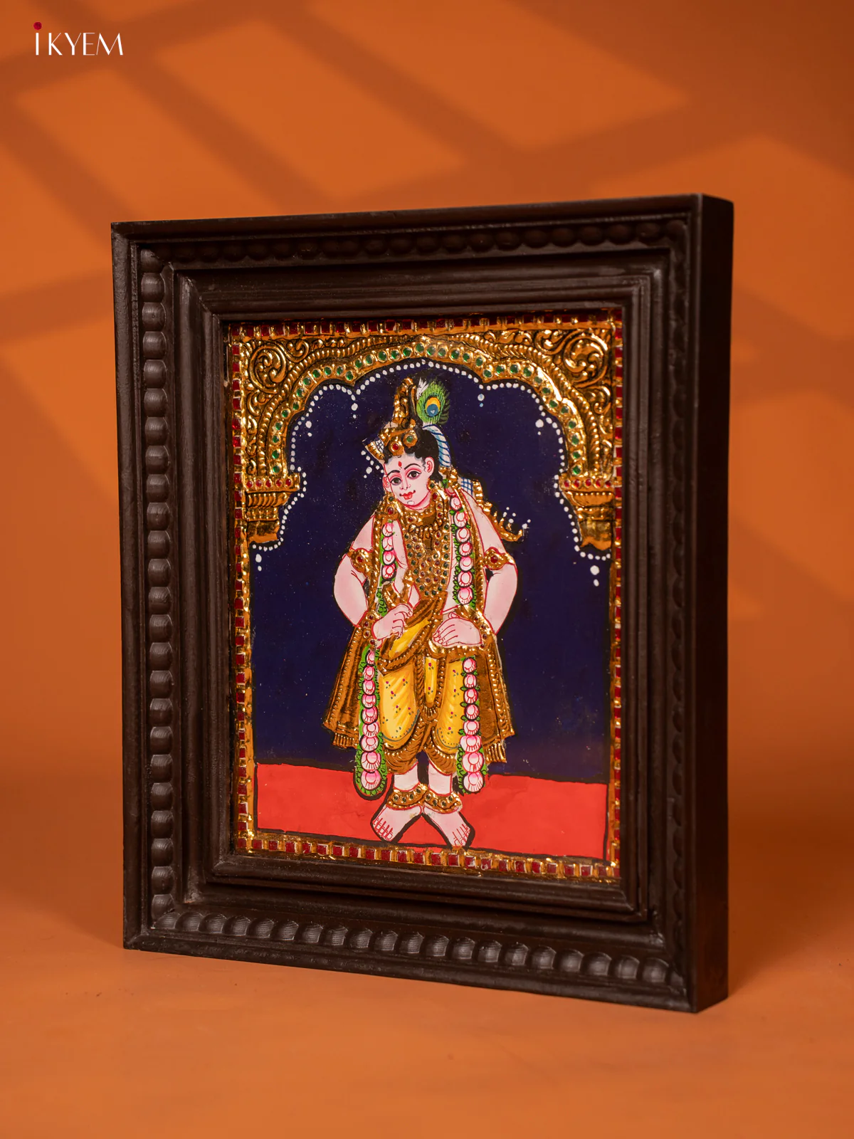 Lord Krishna Tanjore Paintings With Teakwood Frame - KE27200 - Image 4