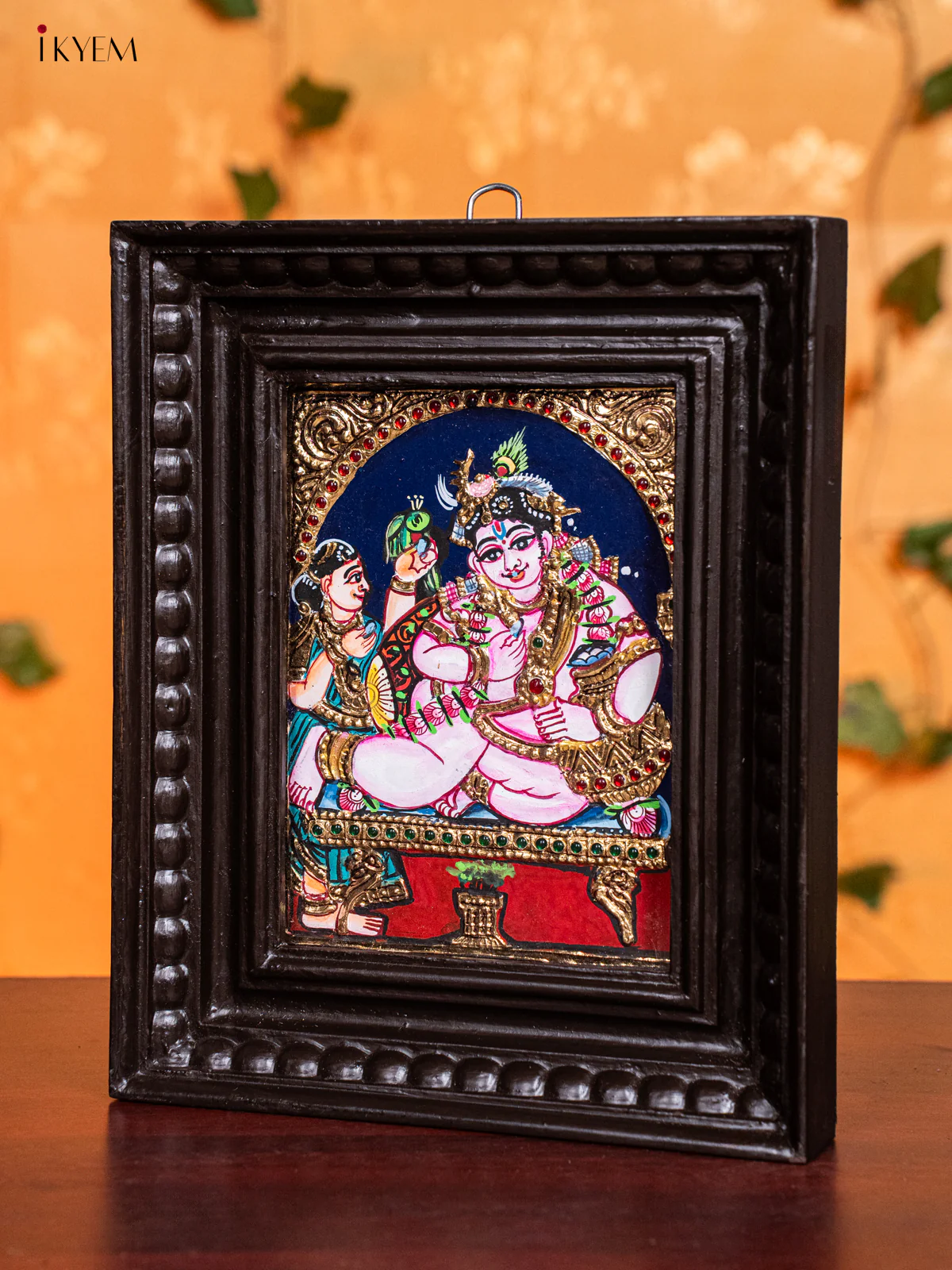 Butter Krishna Tanjore painting - (11x9 Inches) - KH26114 - Image 4