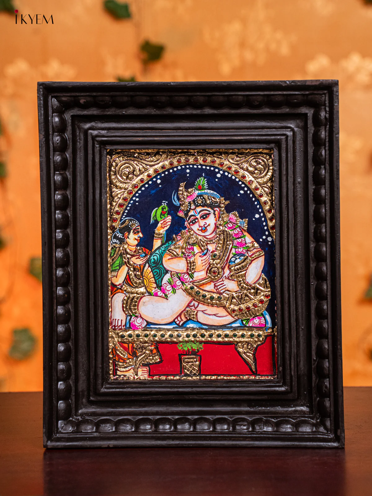 Butter Krishna Tanjore painting - (11x9 Inches) - KH26115