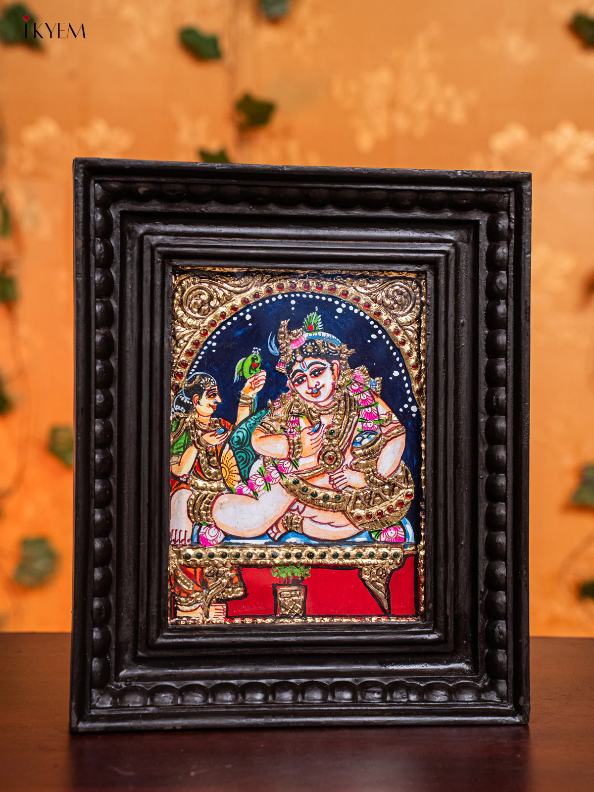 Butter Krishna Tanjore painting - (11x9 Inches) - KH26115 - Image 2