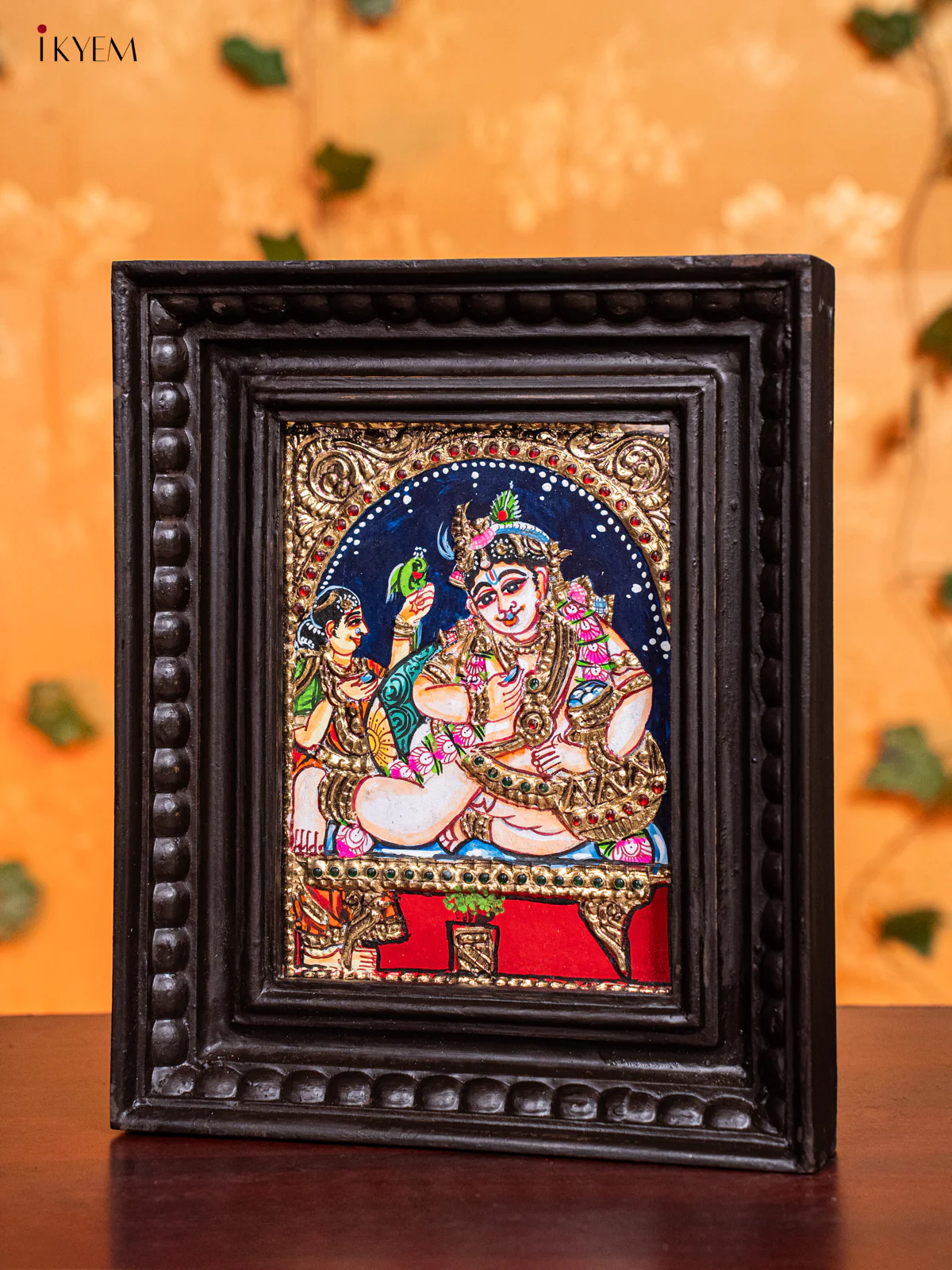Butter Krishna Tanjore painting - (11x9 Inches) - KH26115 - Image 4
