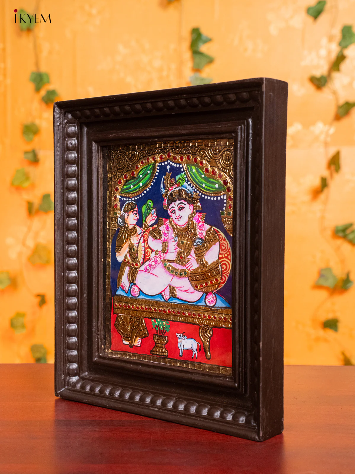 Lord Krishna With Butter Pot Tanjore Painting - (13x11) Inch - KH26147 - Image 4