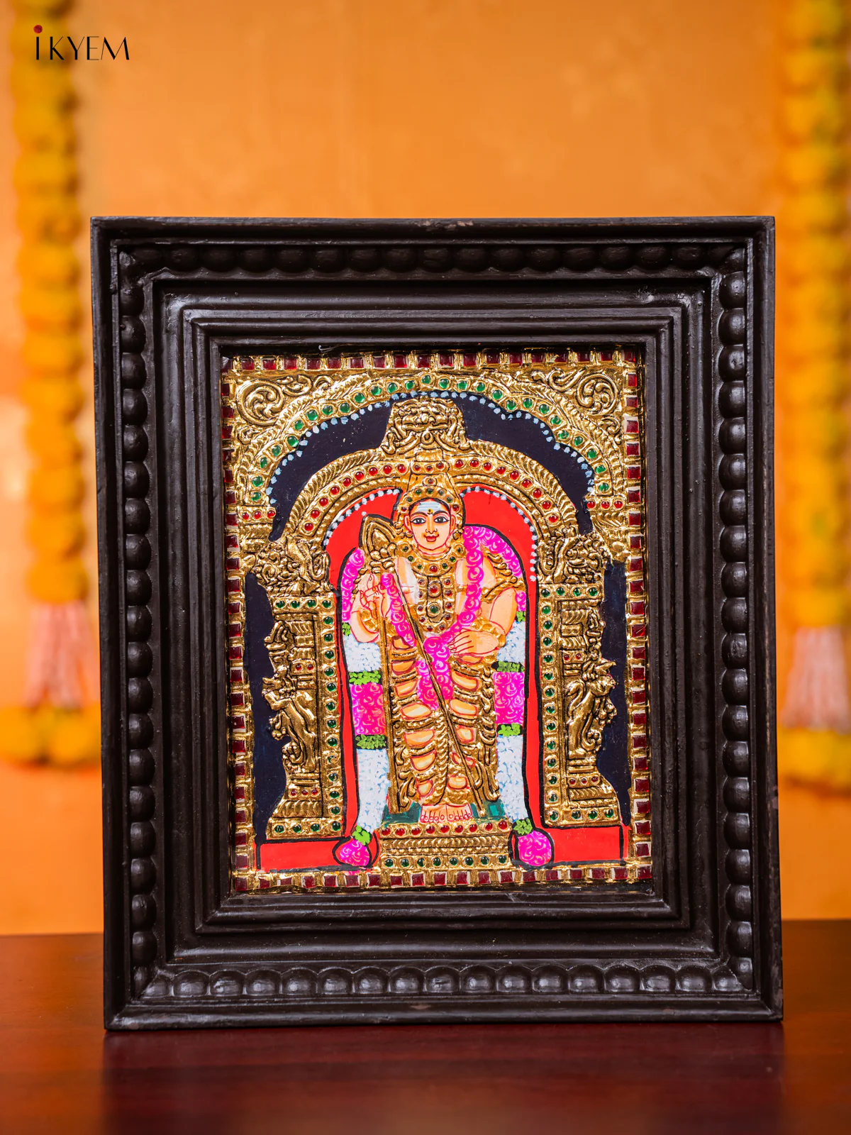 Majestic Lord Murugar Tanjore painting (13*11 inches) - KJ03155