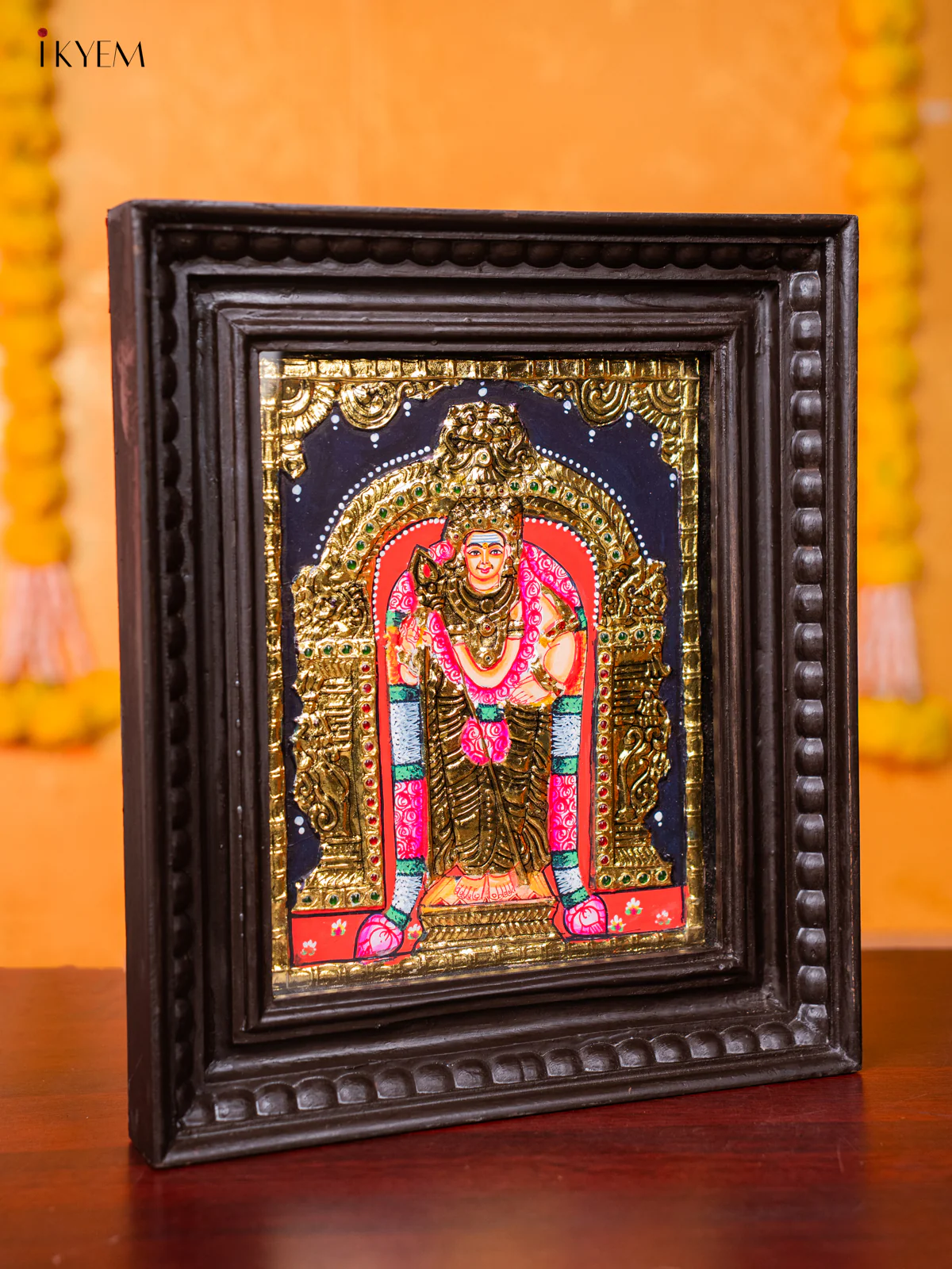 Elegant Lord Murugar Tanjore painting (13*11 inches) - KJ03156 - Image 4