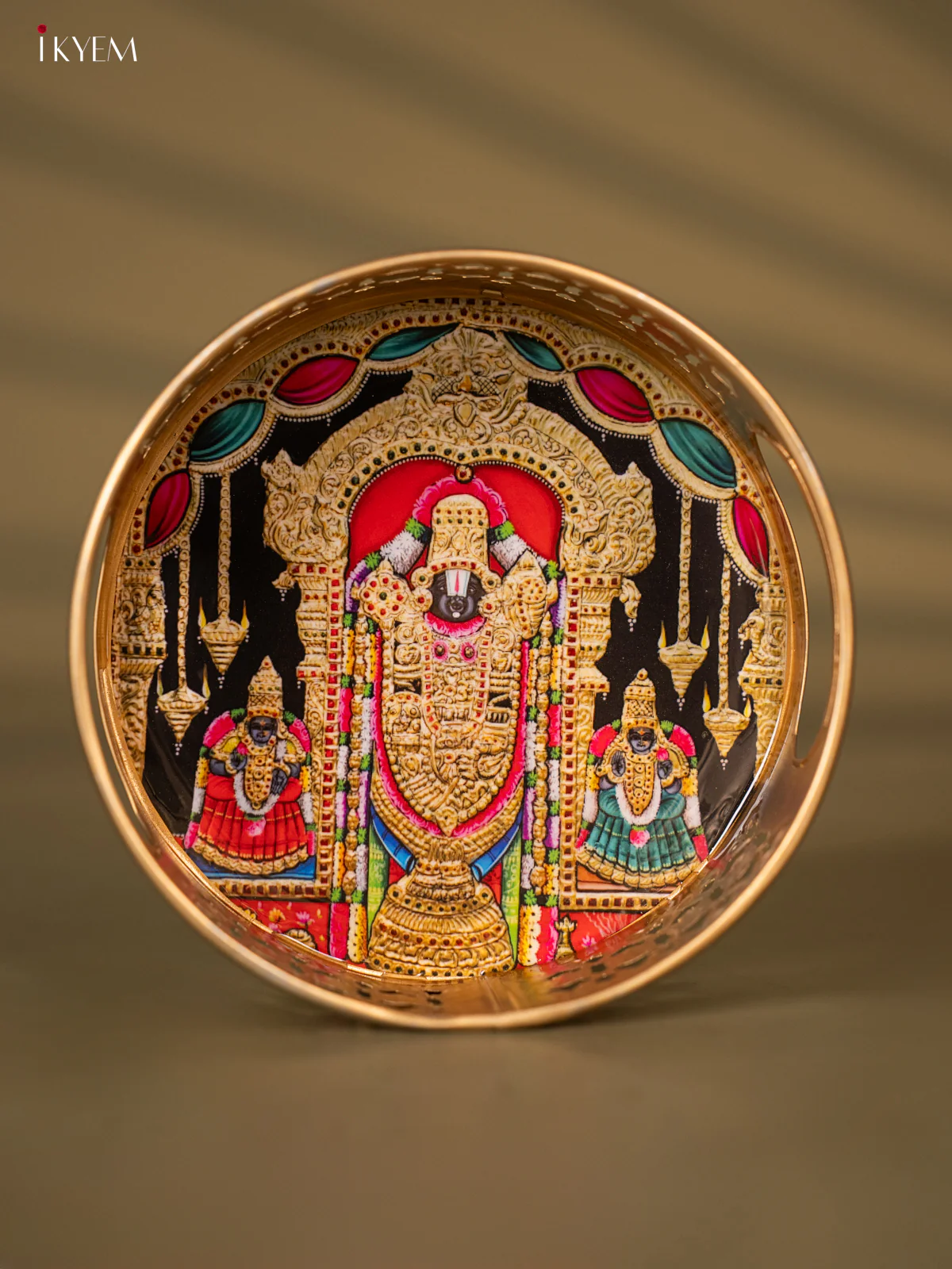 Lord Venkateswara Decorative Metal Tray - KH05148