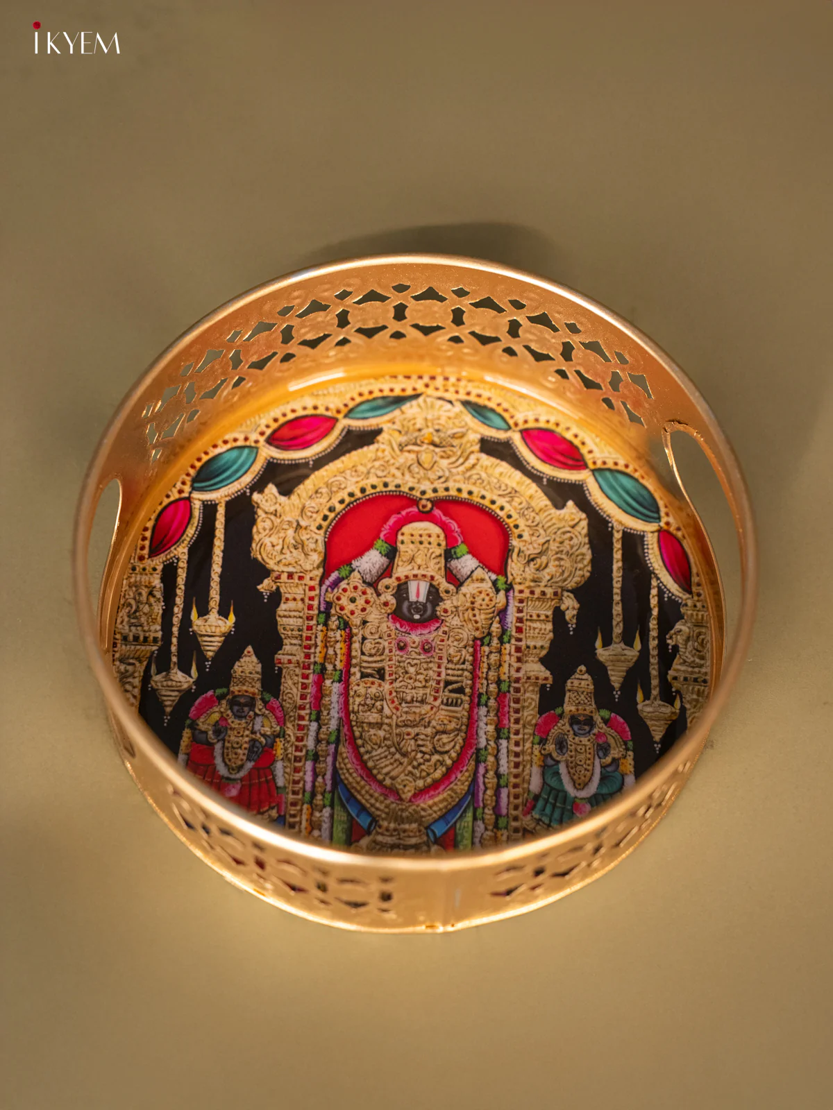 Lord Venkateswara Decorative Metal Tray - KH05148 - Image 4