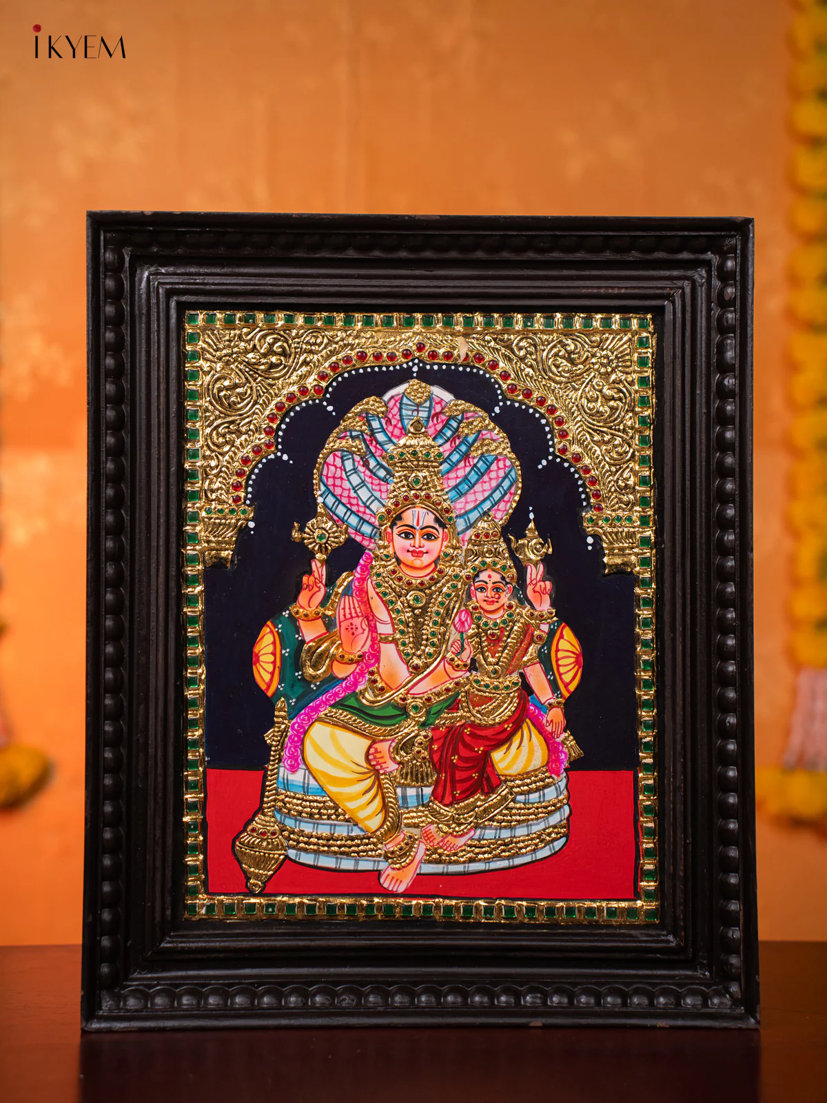 Graceful Lakshmi Narayana Tanjore painting - (18×15) Inch - KJ03230