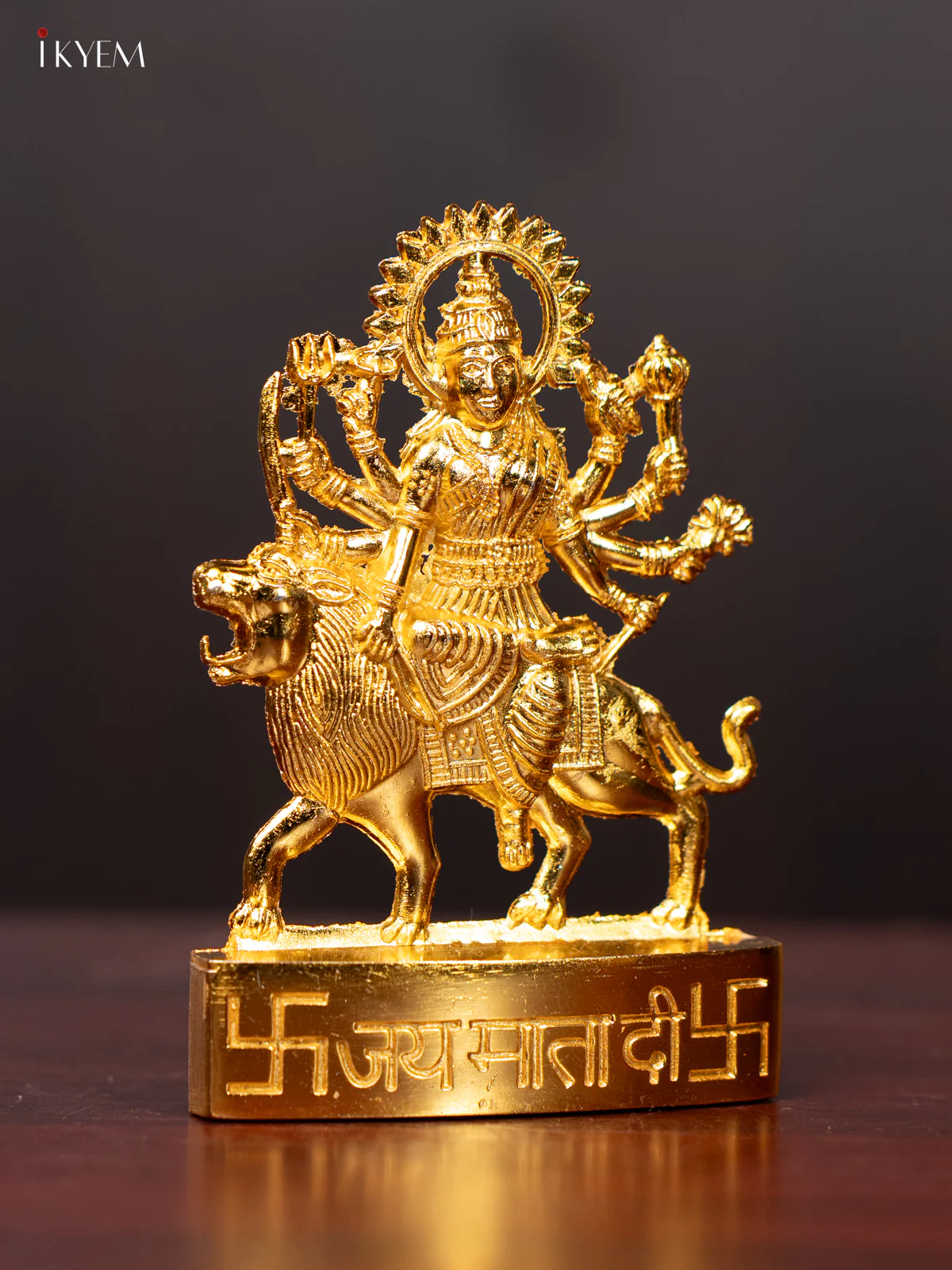 Graceful Gold-Plated Maa Durga Idol - KI20147 - Image 2