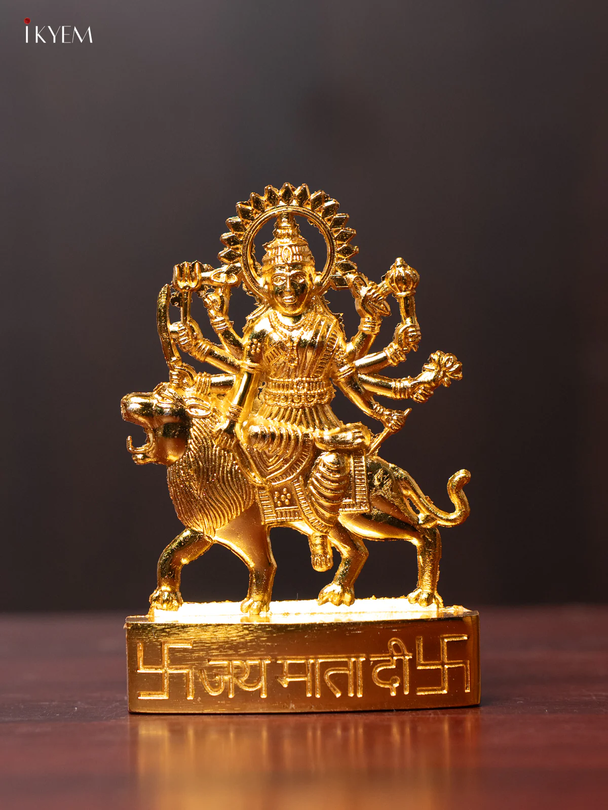 Graceful Gold-Plated Maa Durga Idol - KI20147 - Image 3