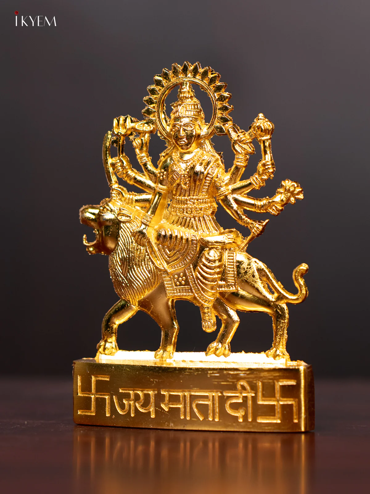 Graceful Gold-Plated Maa Durga Idol - KI20147 - Image 4