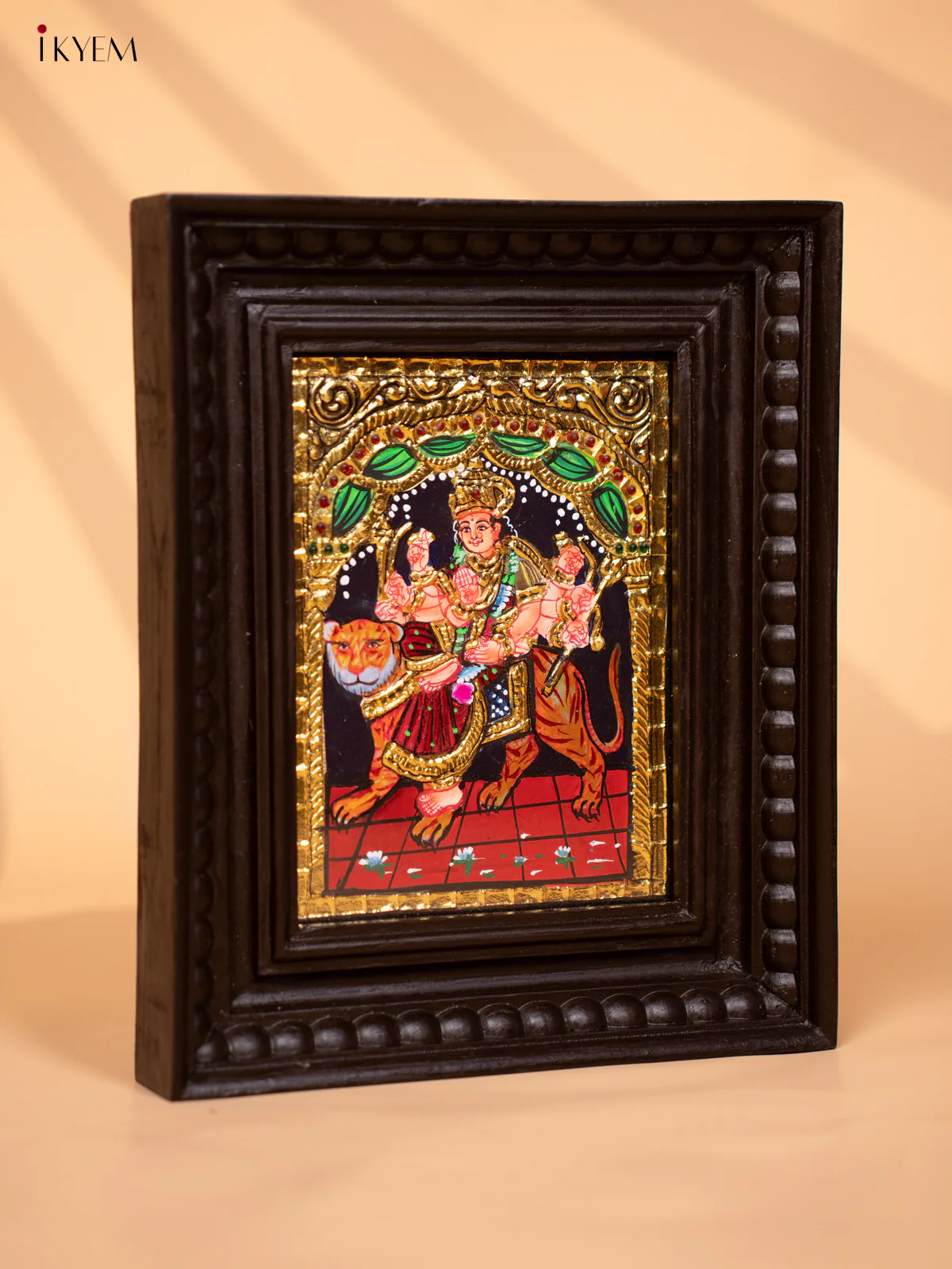 Divine Tanjore Painting of Maa Durga - KD17146 - Image 2