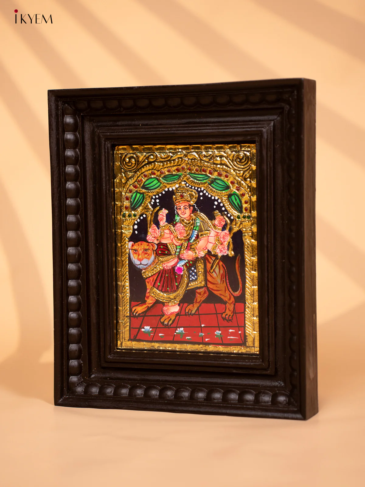 Divine Tanjore Painting of Maa Durga - KD17146 - Image 3