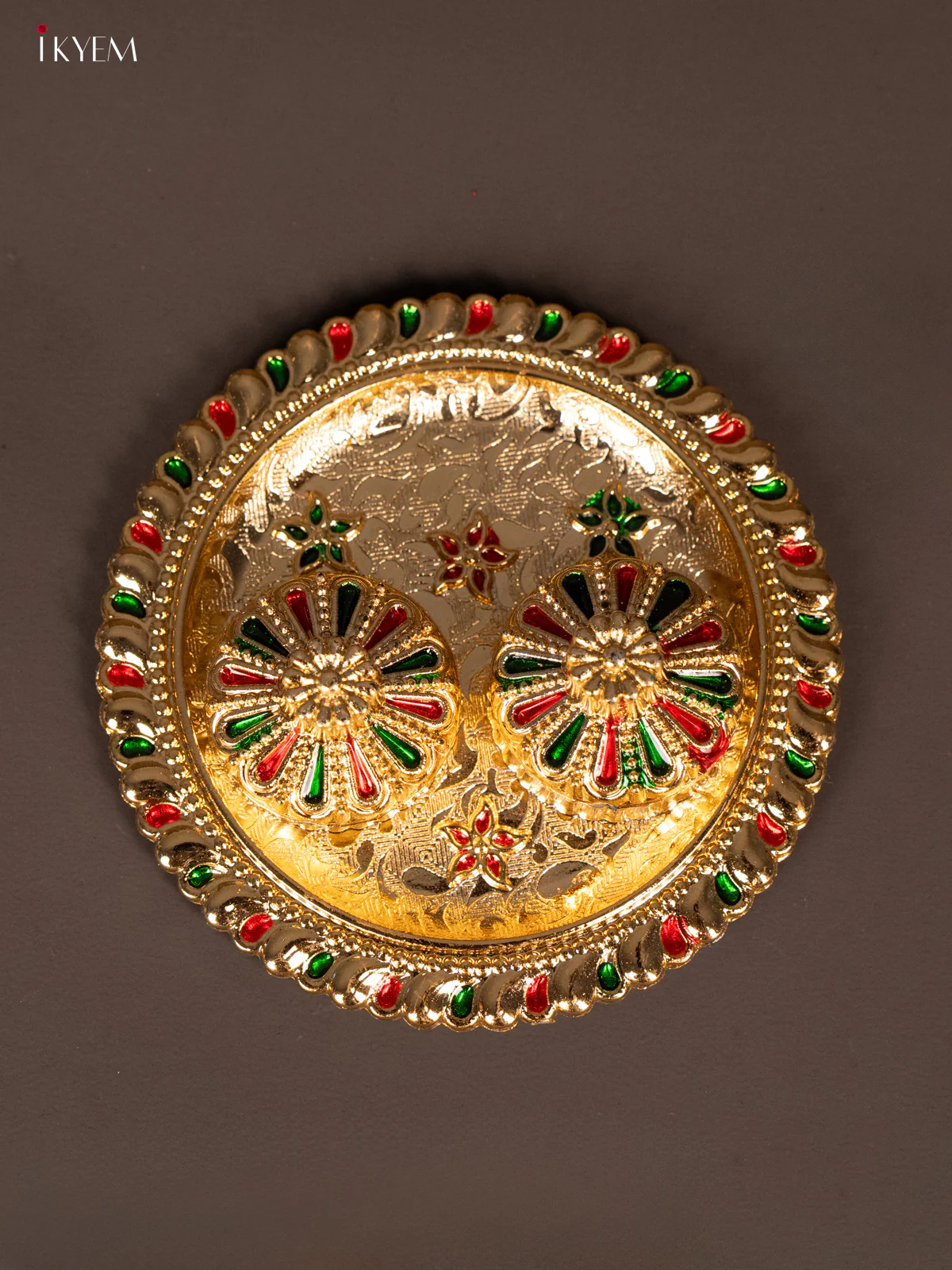 Elegant Meenakari Haldi Kumkum Holder - KG25209