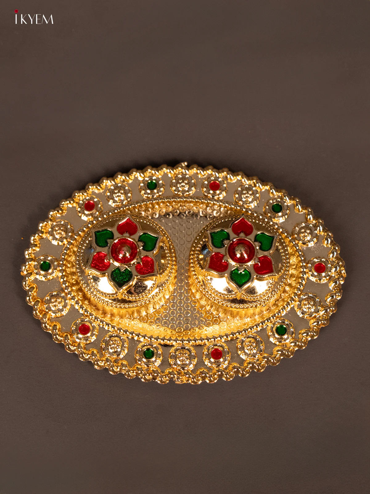 Elegant Meenakari Haldi Kumkum Holder - KG25204