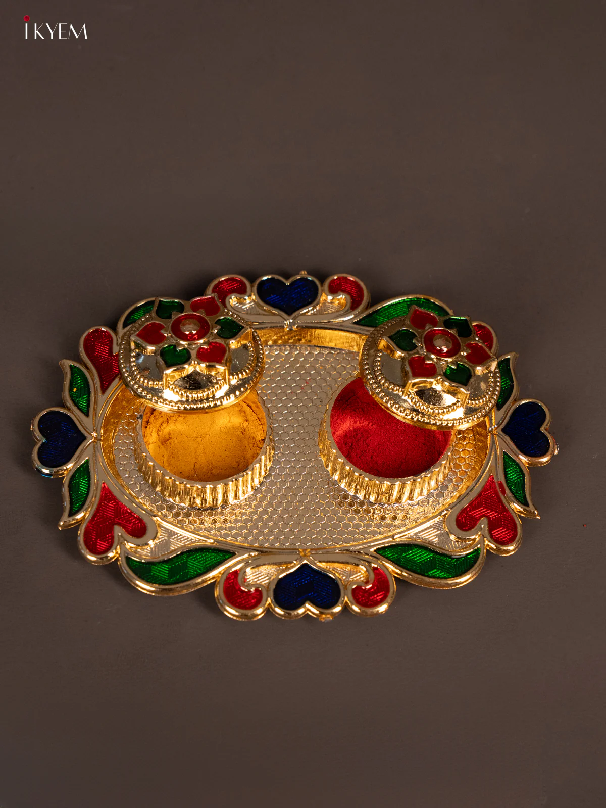 Beautiful Meenakari Haldi Kumkum Holder - KG25207 - Image 2