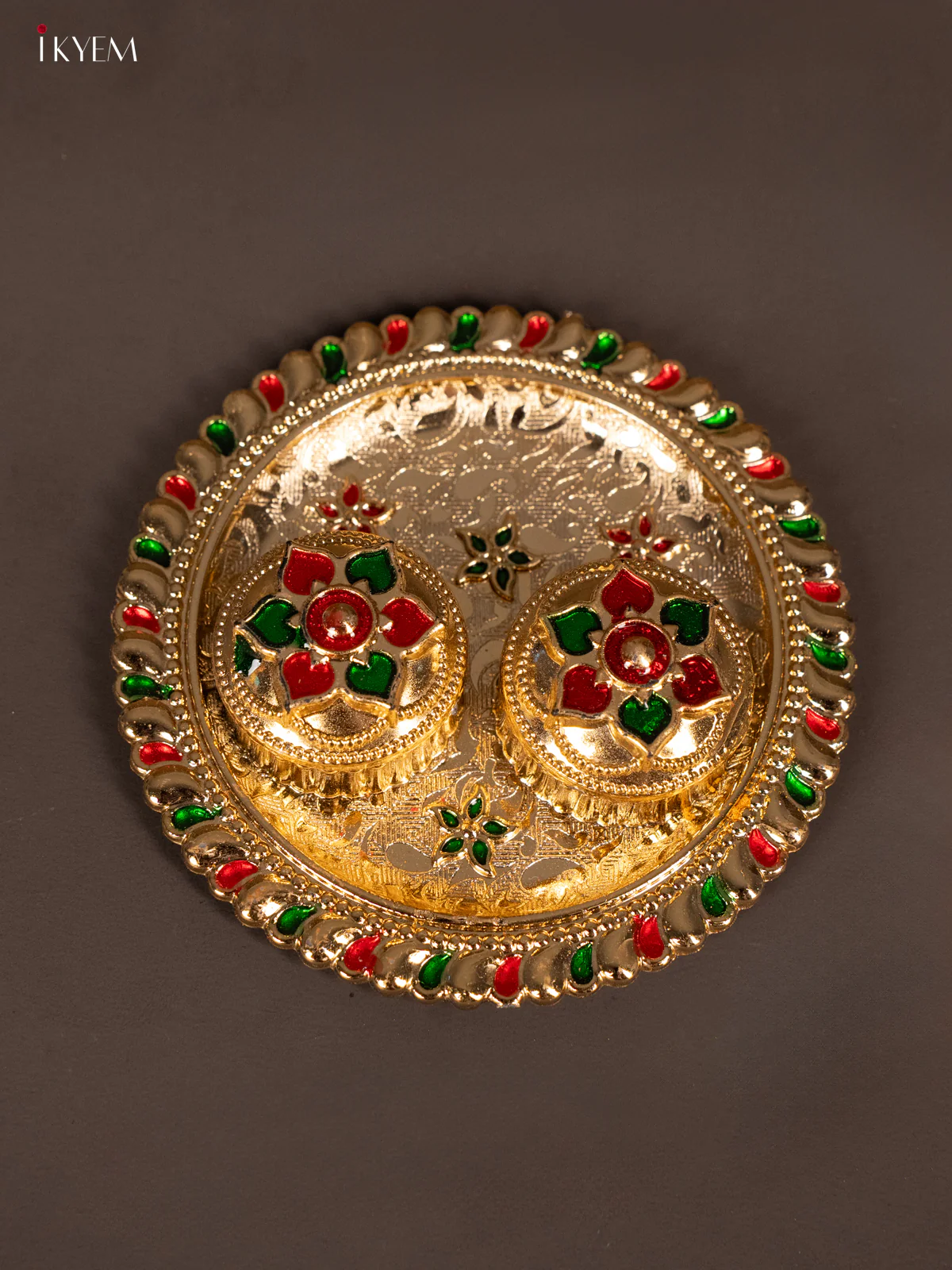 Chic Meenakari Haldi Kumkum Holder - KG25211
