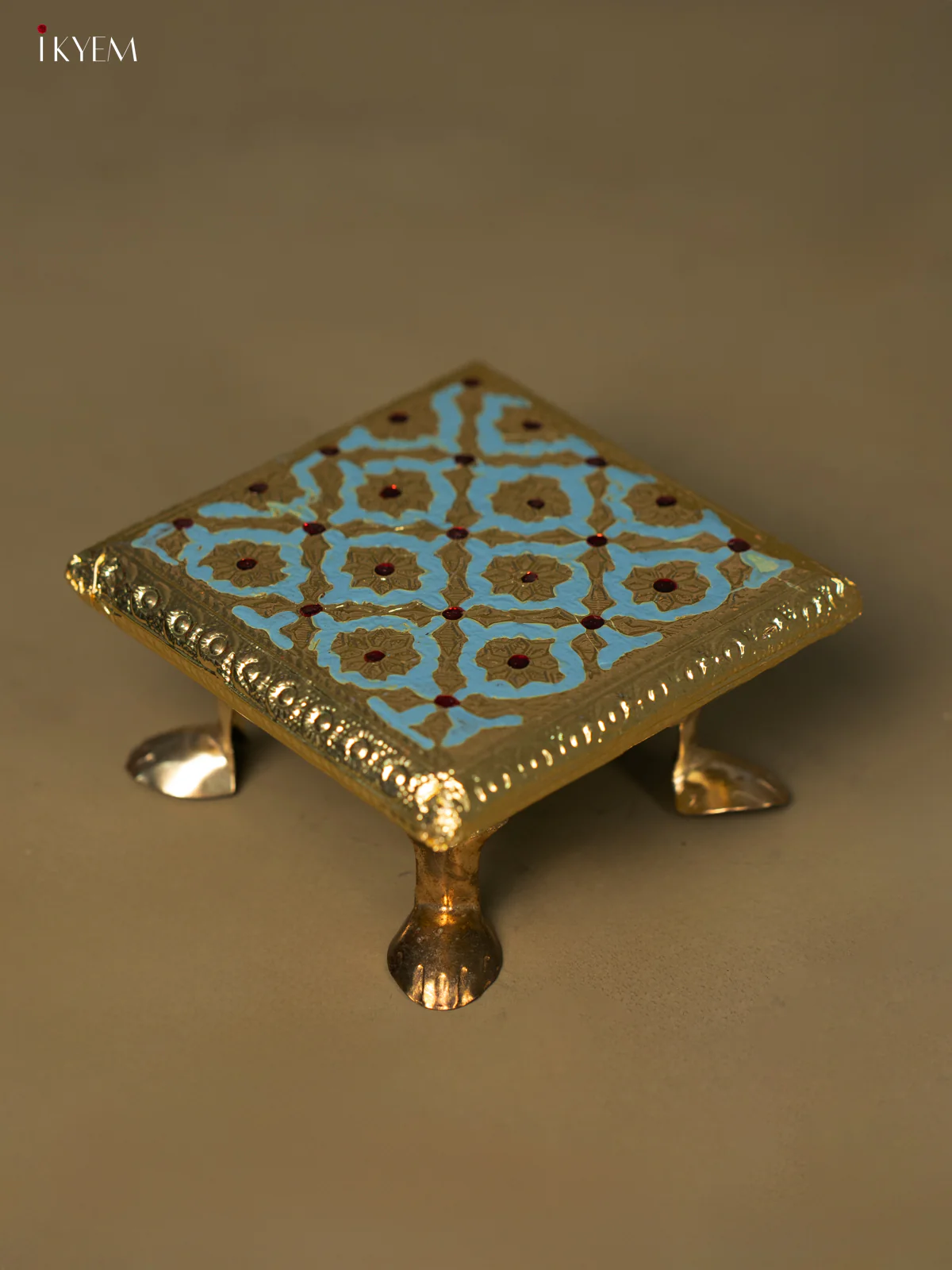 Blue Meenakari Manai - (4×4) Inch - KG19113 - Image 2