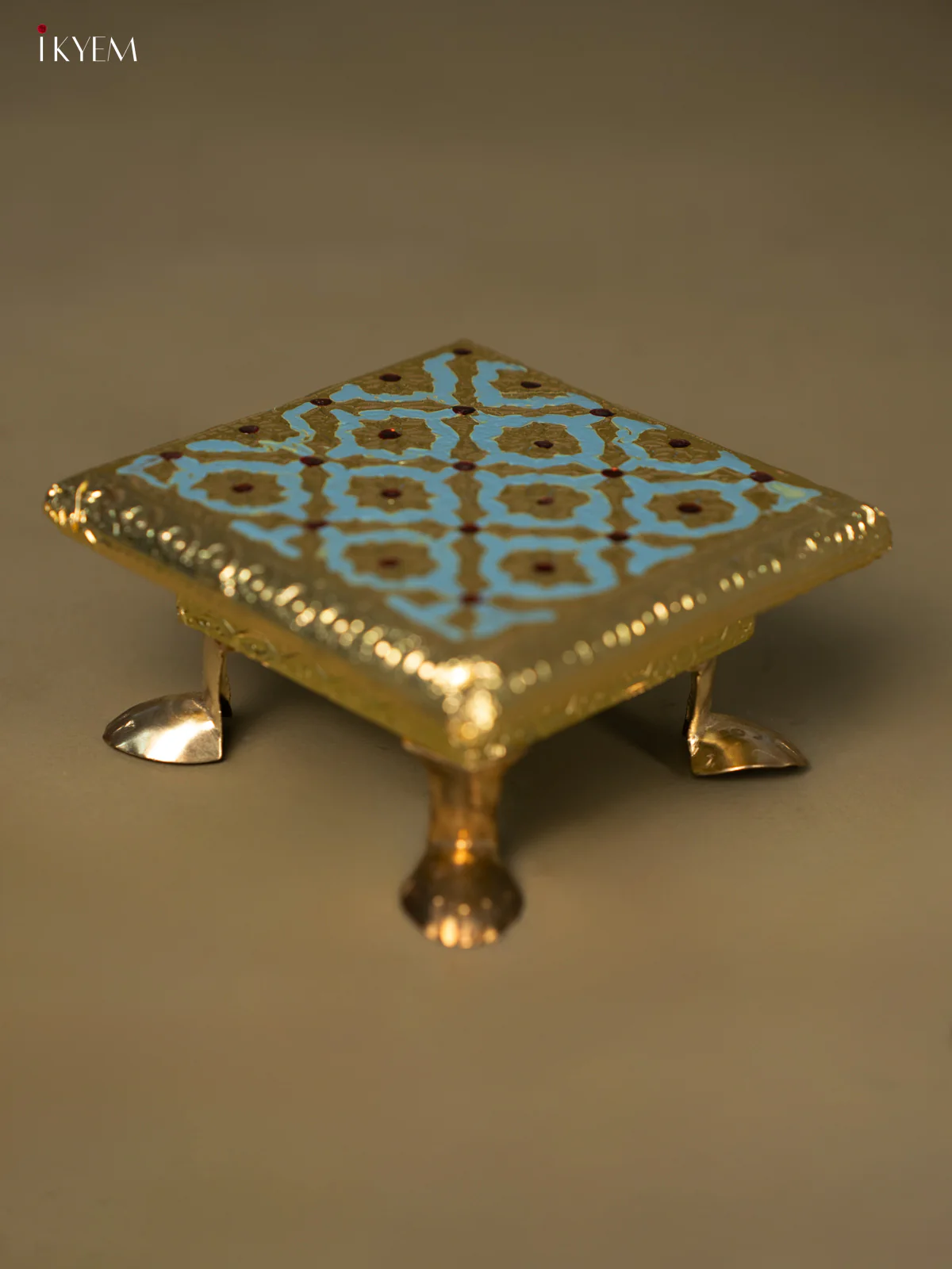 Blue Meenakari Manai - (4×4) Inch - KG19113 - Image 3