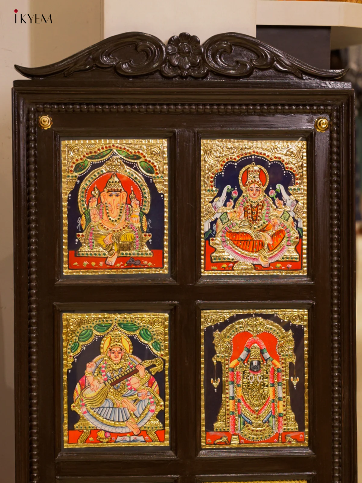 6-in-1 Tanjore Painting in Regal Teak Wood Frame - KE03114 - Image 2