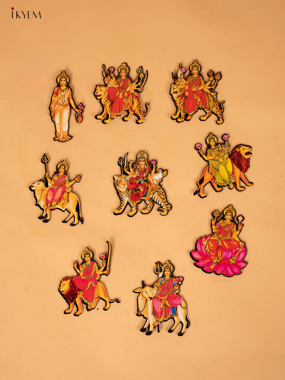 ACRYLIC NAVADURGA Printed FRIDGE MAGNET Set - KC20143