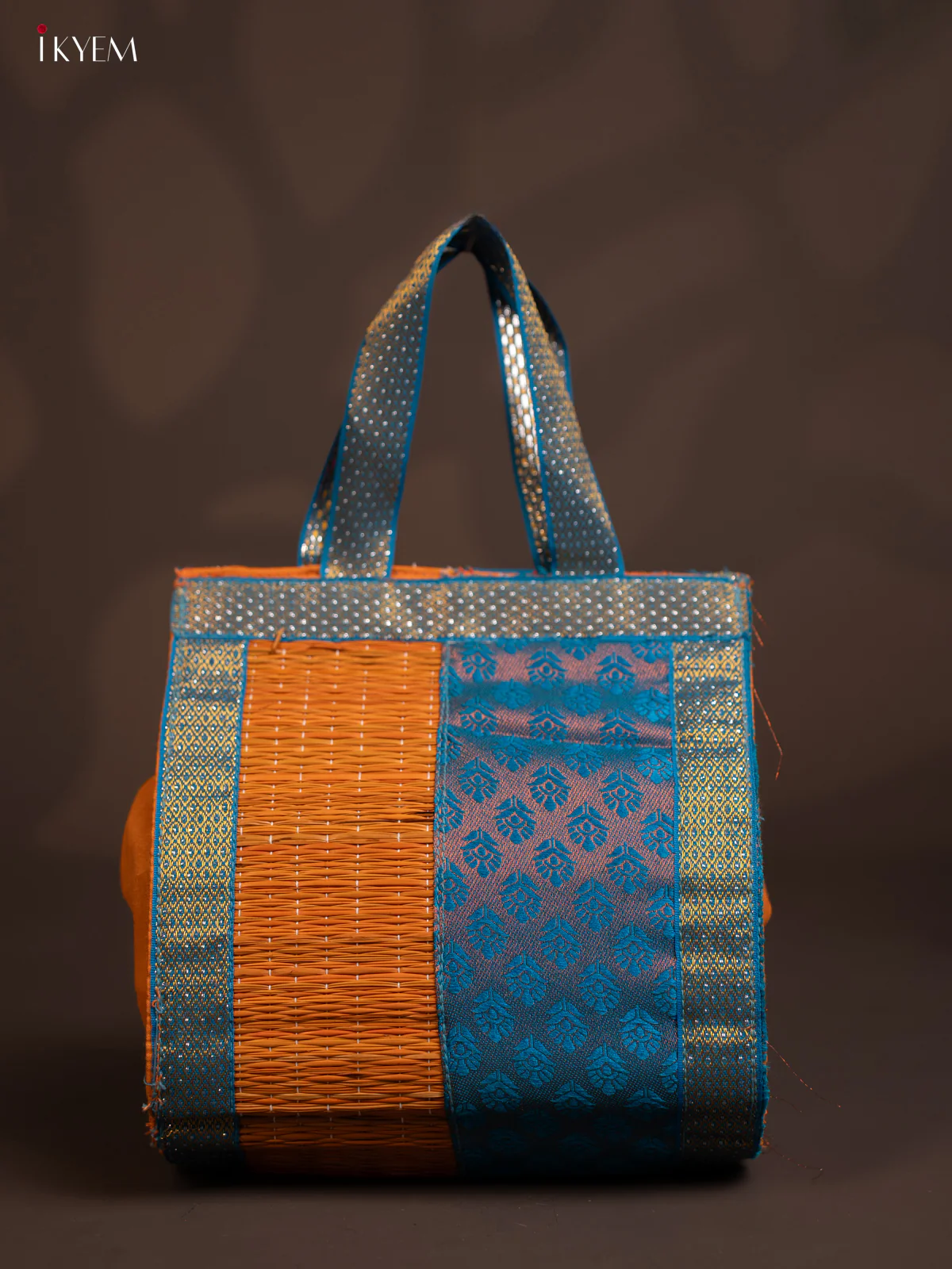 ORANGE & BLUE Raw Silk with Korai Handbag - KE10155