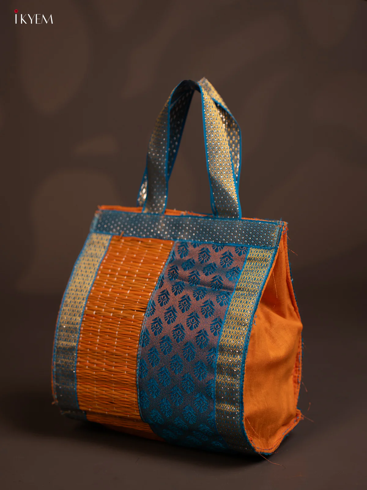 ORANGE & BLUE Raw Silk with Korai Handbag - KE10155 - Image 3