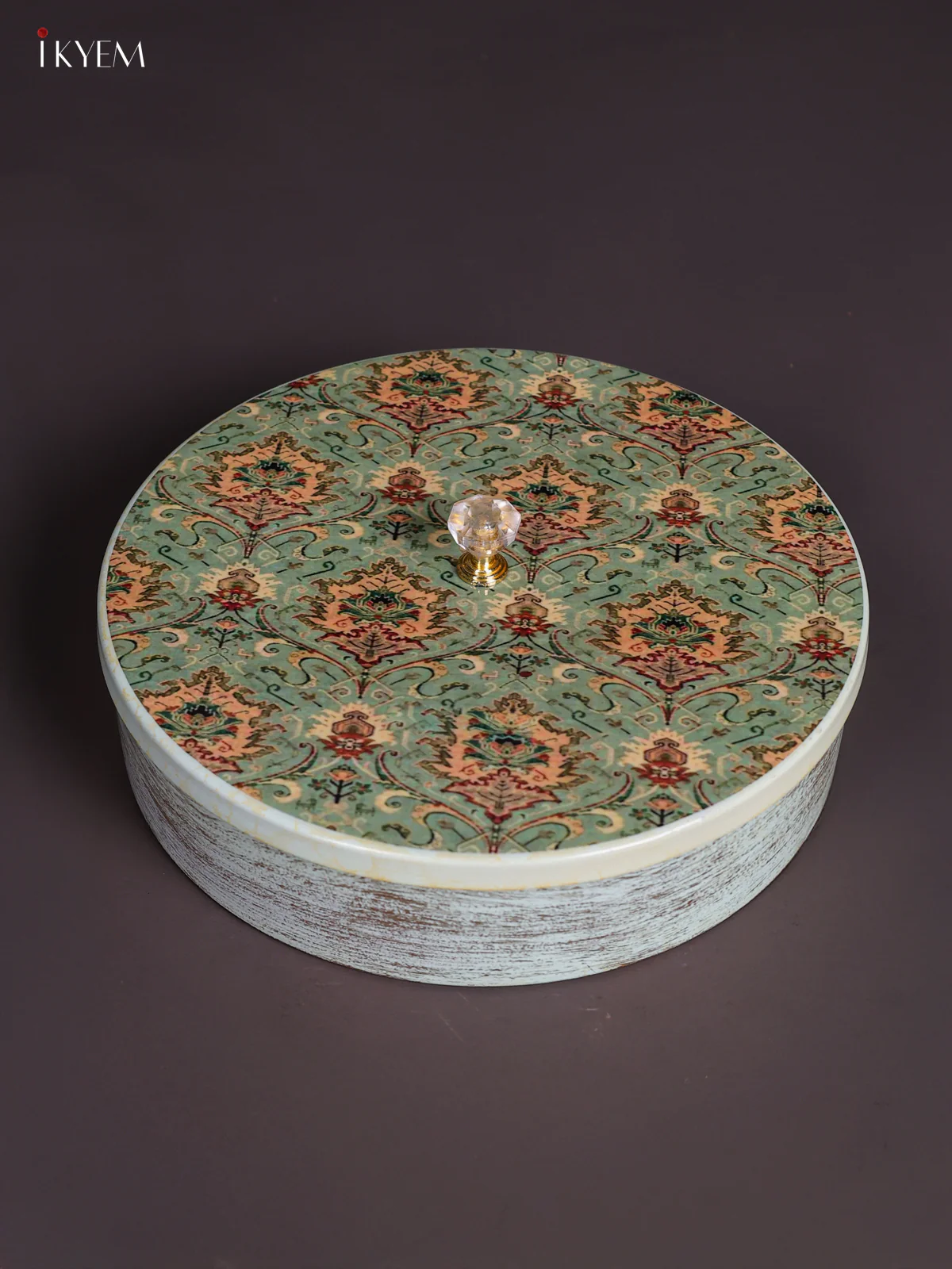 Pretty Pastel Green masala storage box In Steel - 8 Inch - KJ30124