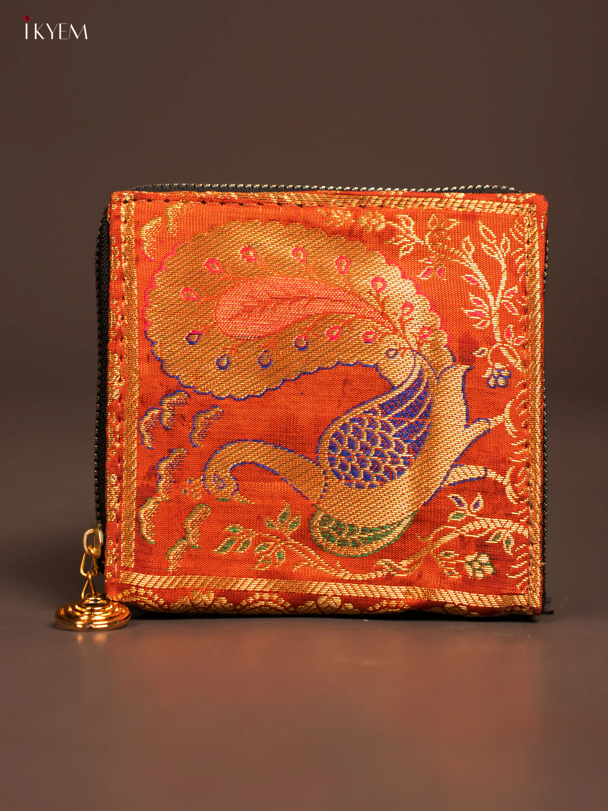 Peacock designed Banarasi Coin Wallet - KF05114 - Image 3