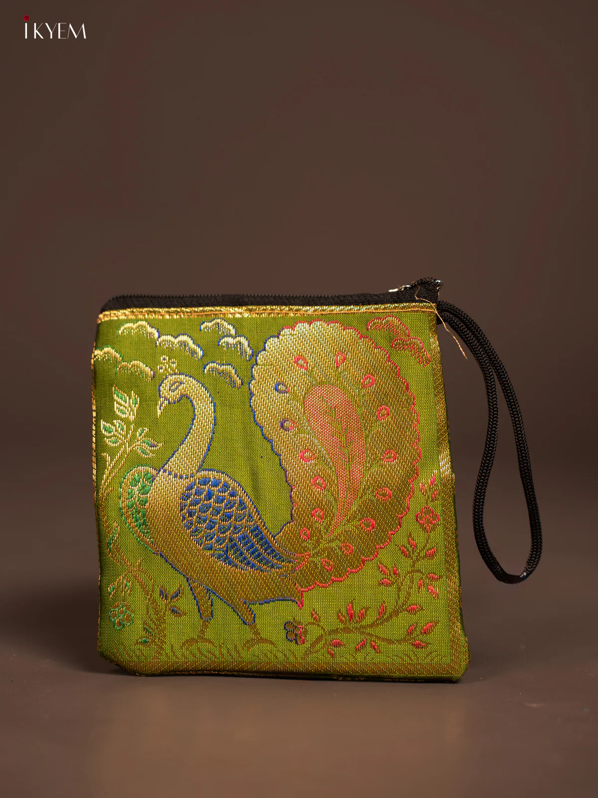 Peacock designed Banarasi Coin Pouch - KF05118 - Image 2