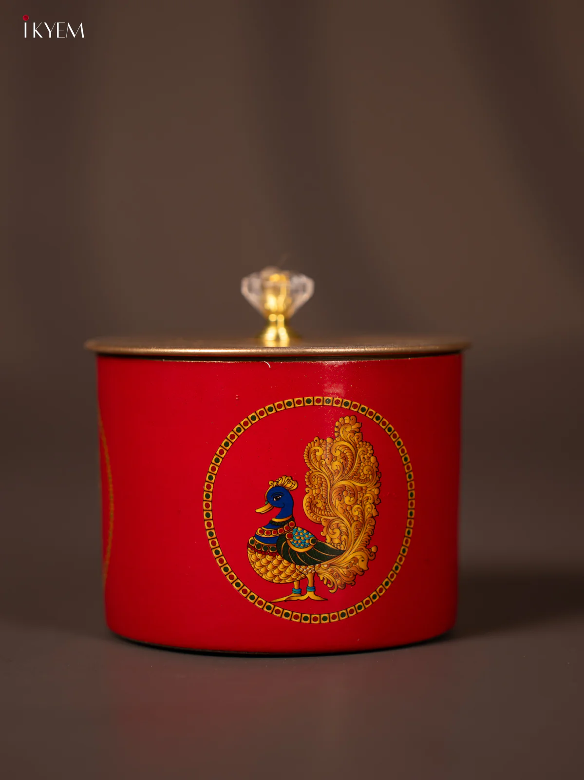 Richly-designed Digital Peacock Printed Metal storage containers - KG24111