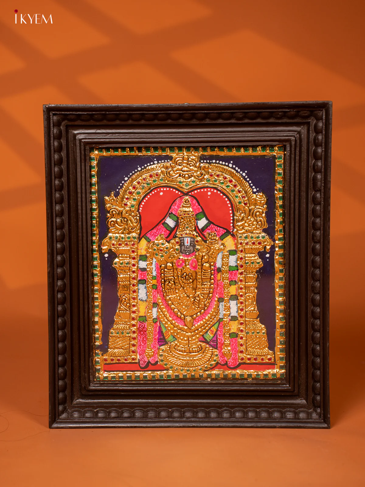 Divine Perumal Tanjore Painting in Teakwood Frame - KE27199
