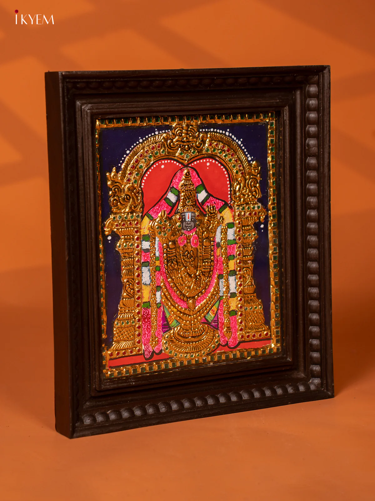 Divine Perumal Tanjore Painting in Teakwood Frame - KE27199 - Image 3