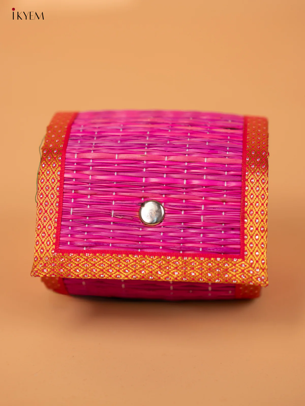 Pink Korai and Raw Silk Round Bangle Box - KC20129