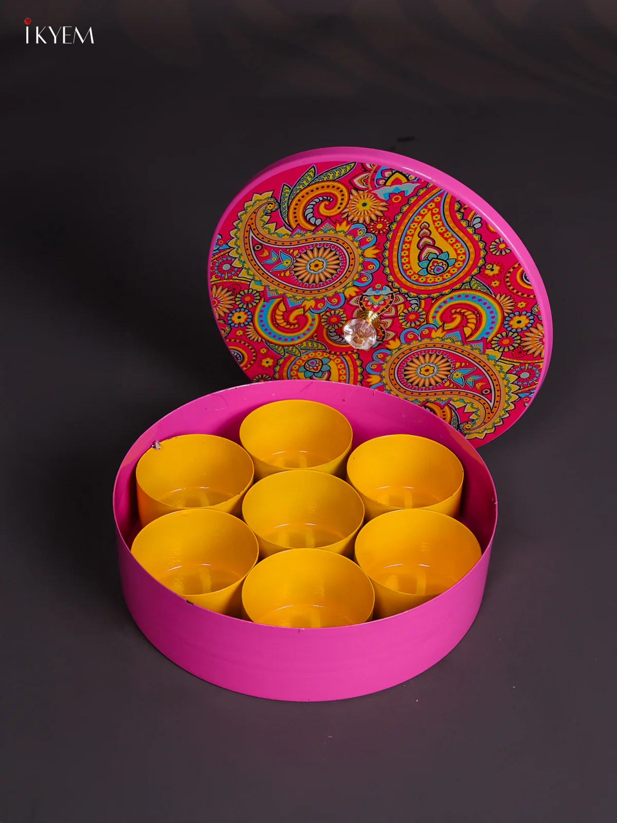 Versatile Metal Masala Storage Box - Pink - 8 Inch - KJ30121 - Image 2