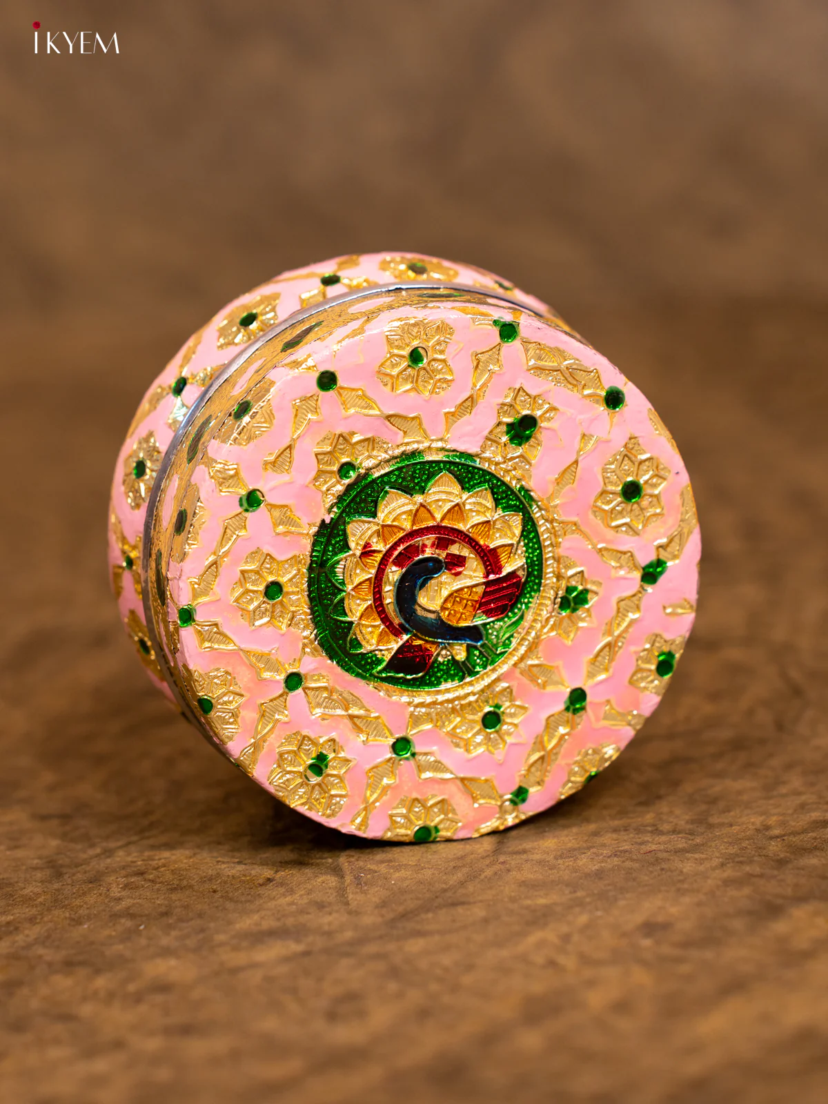 Pink Meenakari Design Steel Dabba - (4×4) Inch - KA08111 - Image 2