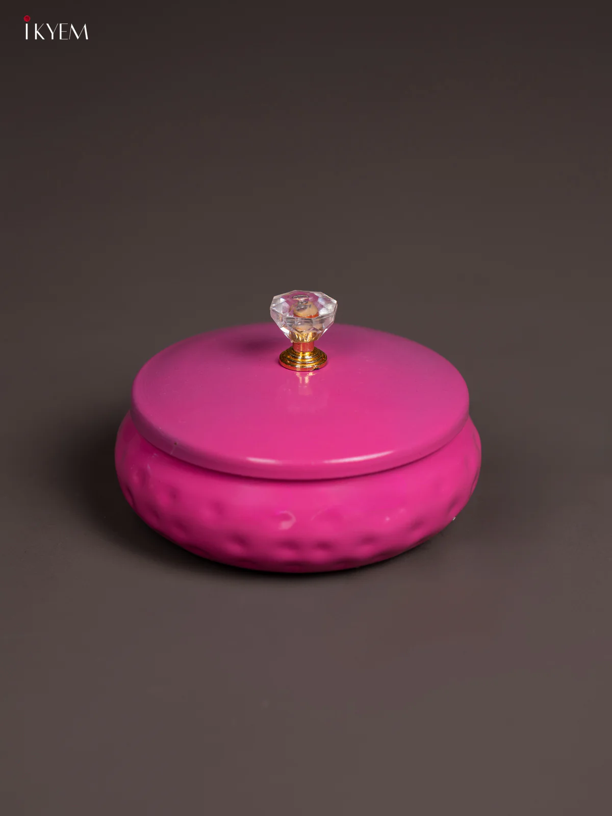 Pink Colour Metal dry fruits jar With Lid - KI09180