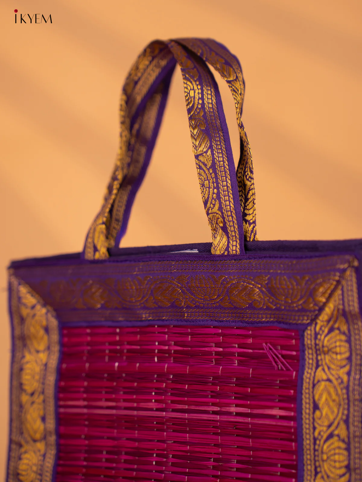 Purple & Violet Korai Bag with Zari Borders - KD02111 - Image 3