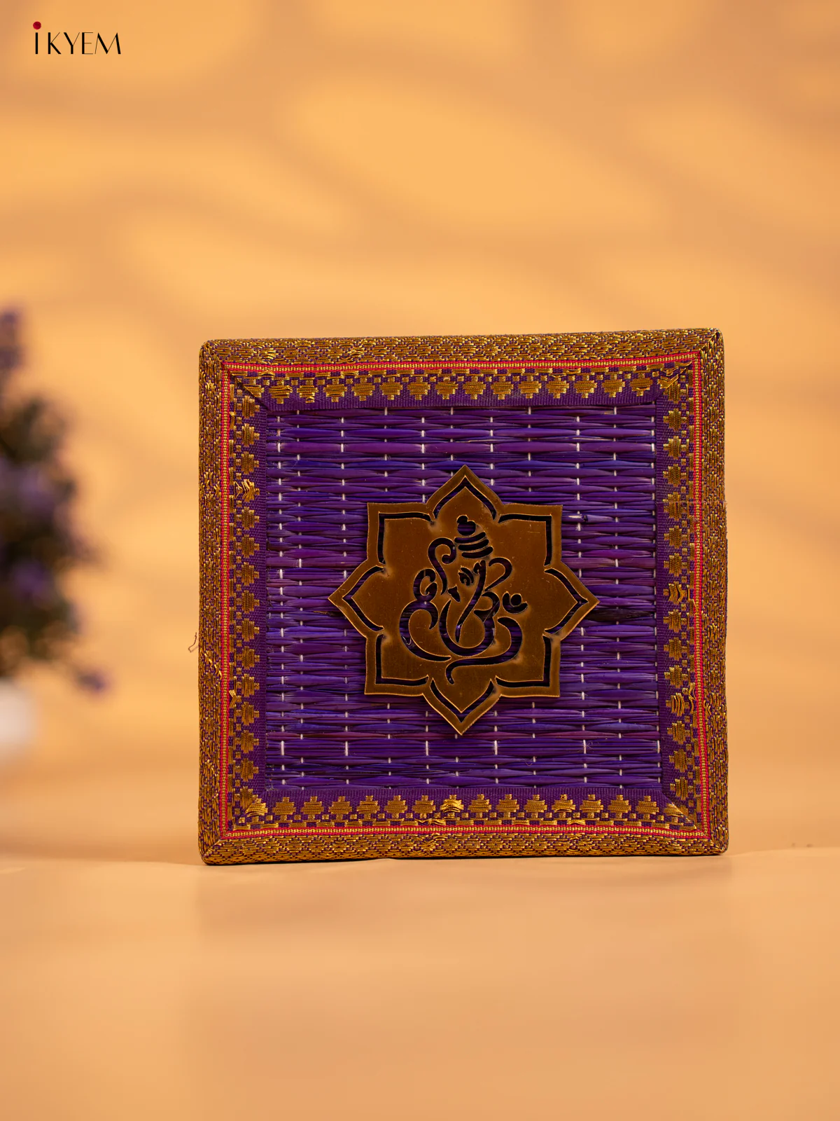 Purple Korai Gift Box with Net Potli - KB17145 - Image 3