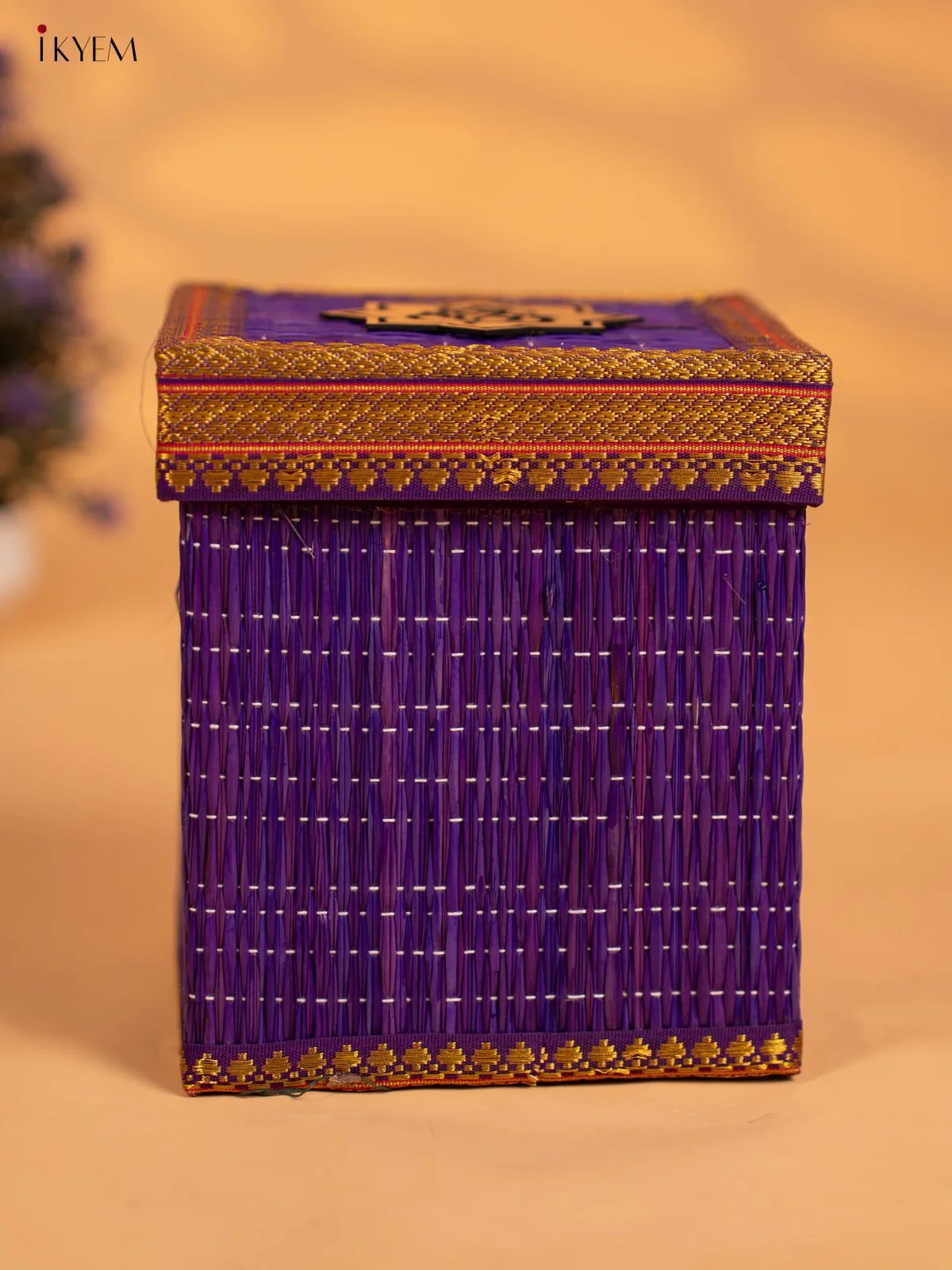 Purple Korai Gift Box with Net Potli - KB17145 - Image 5