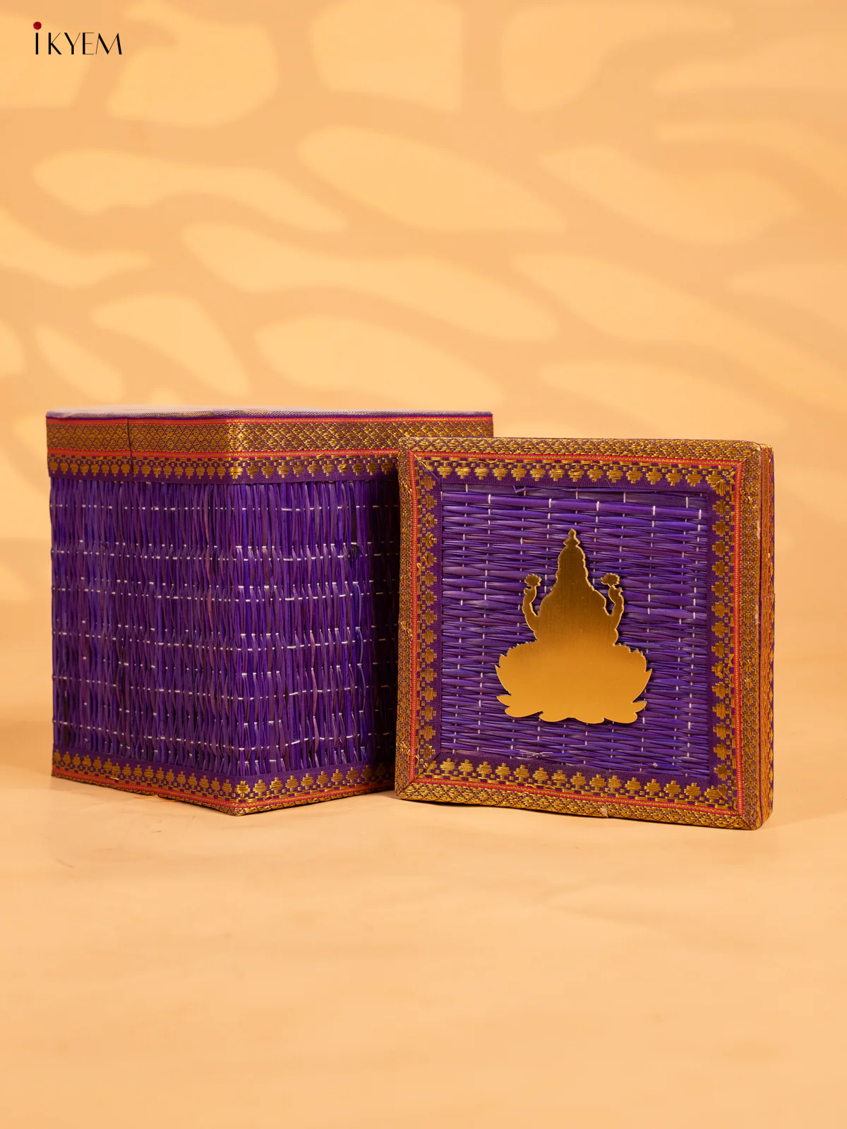 Purple Korai Gift Box with Net Potli - KB17139
