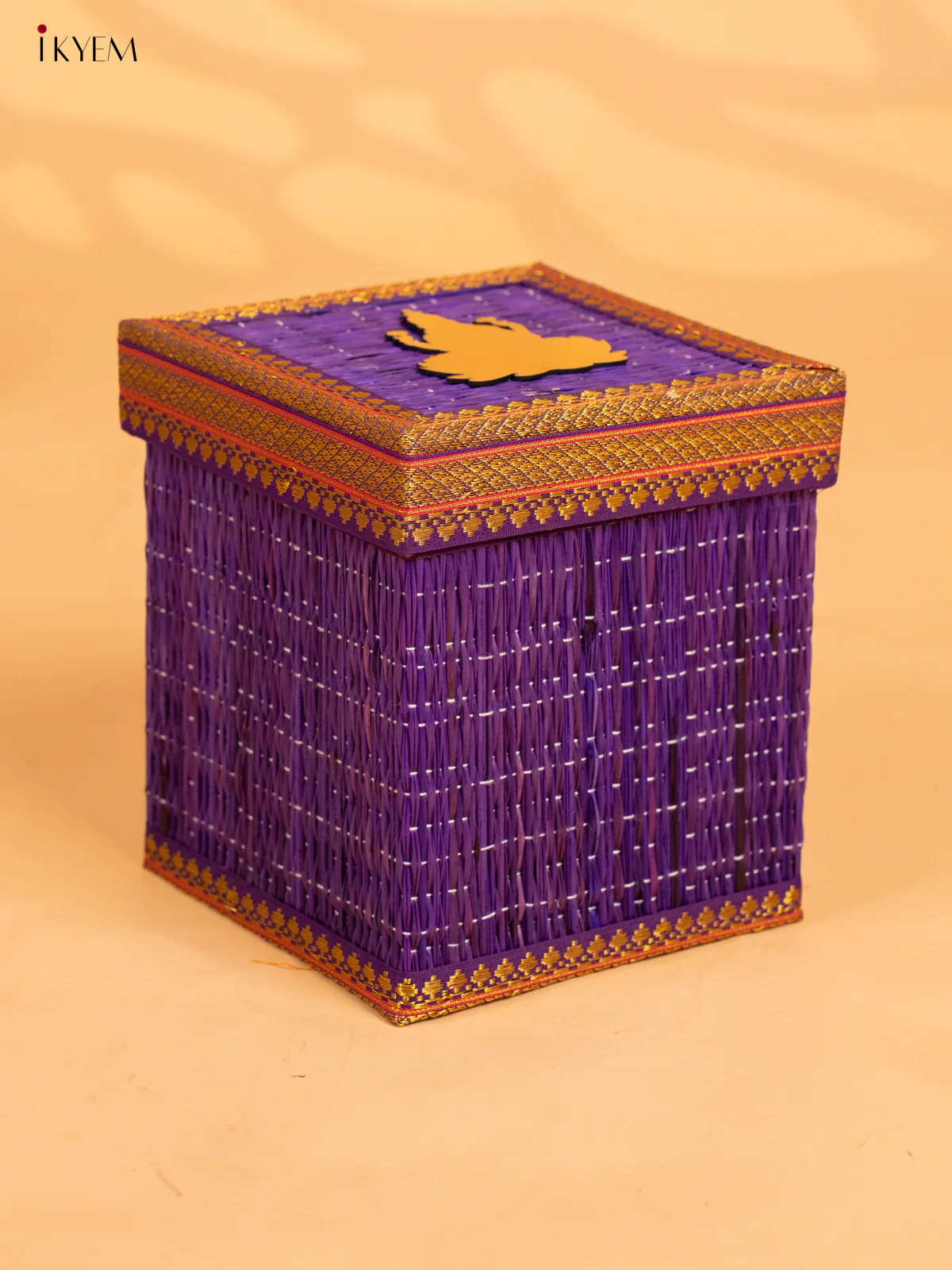 Purple Korai Gift Box with Net Potli - KB17139 - Image 6