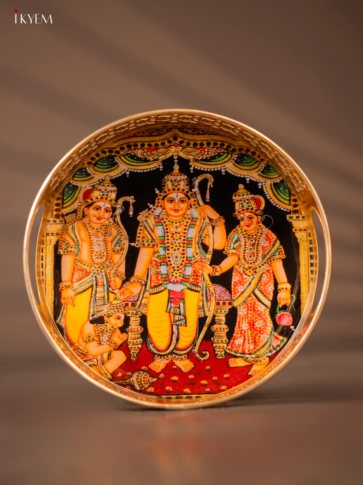 Opulent Ram, Sita & Lakshman With Hanuman ji Printed Metal Tray - KH05138