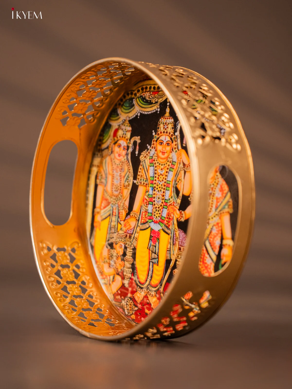 Opulent Ram, Sita & Lakshman With Hanuman ji Printed Metal Tray - KH05138 - Image 2