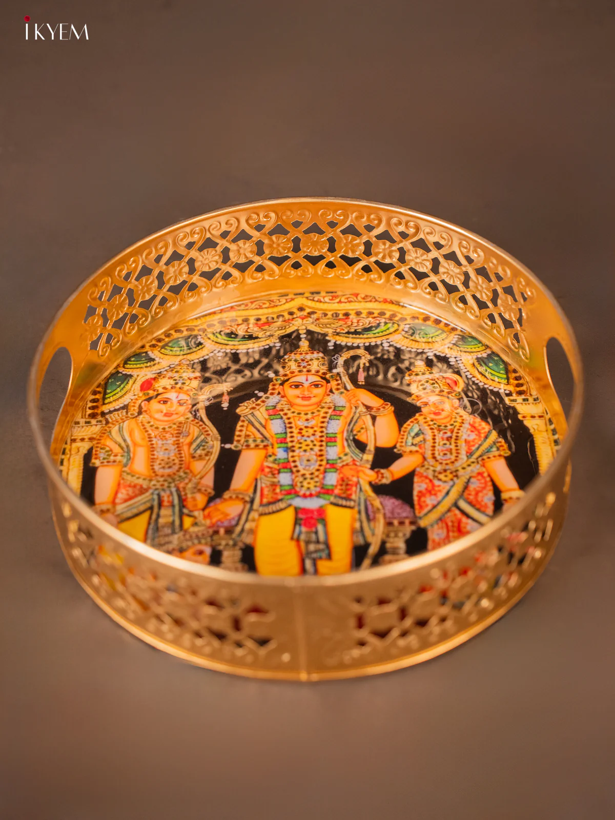 Opulent Ram, Sita & Lakshman With Hanuman ji Printed Metal Tray - KH05138 - Image 4