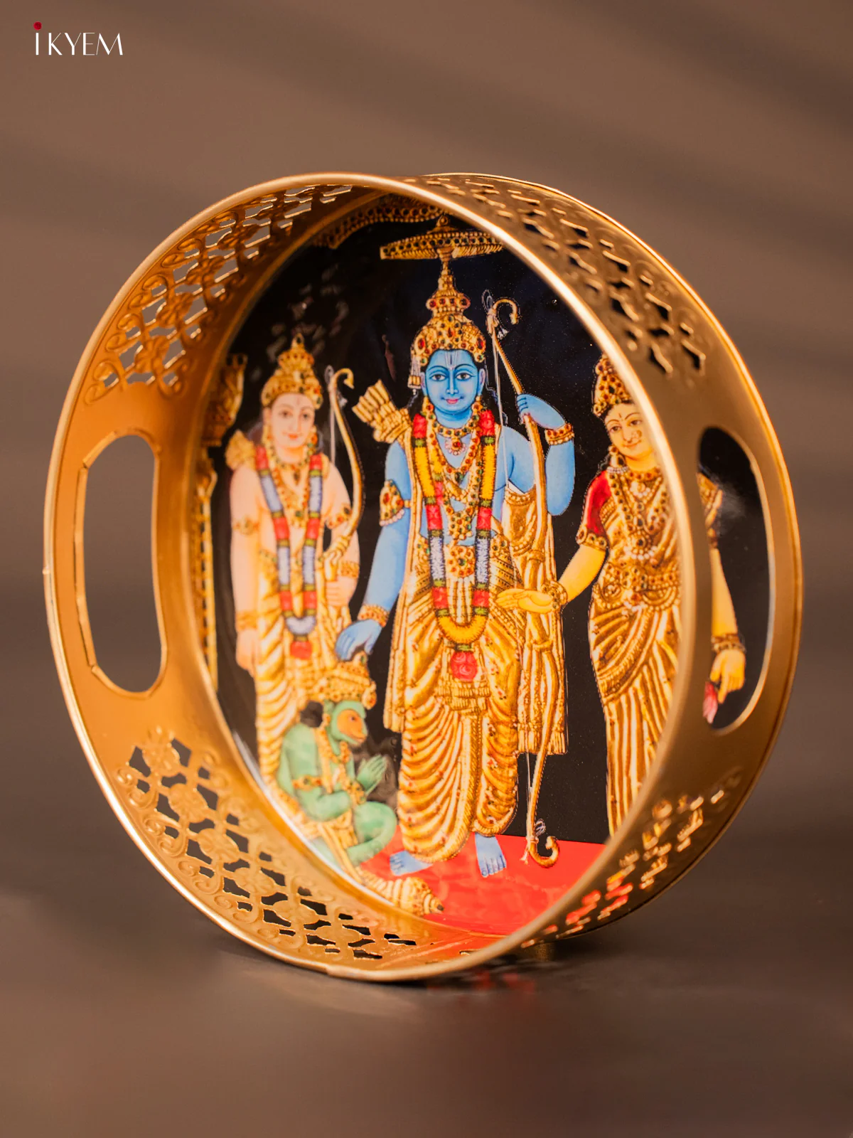 Divine Ram, Seetha & Lakshman With Hanuman Printed Metal Tray - KH05139 - Image 2
