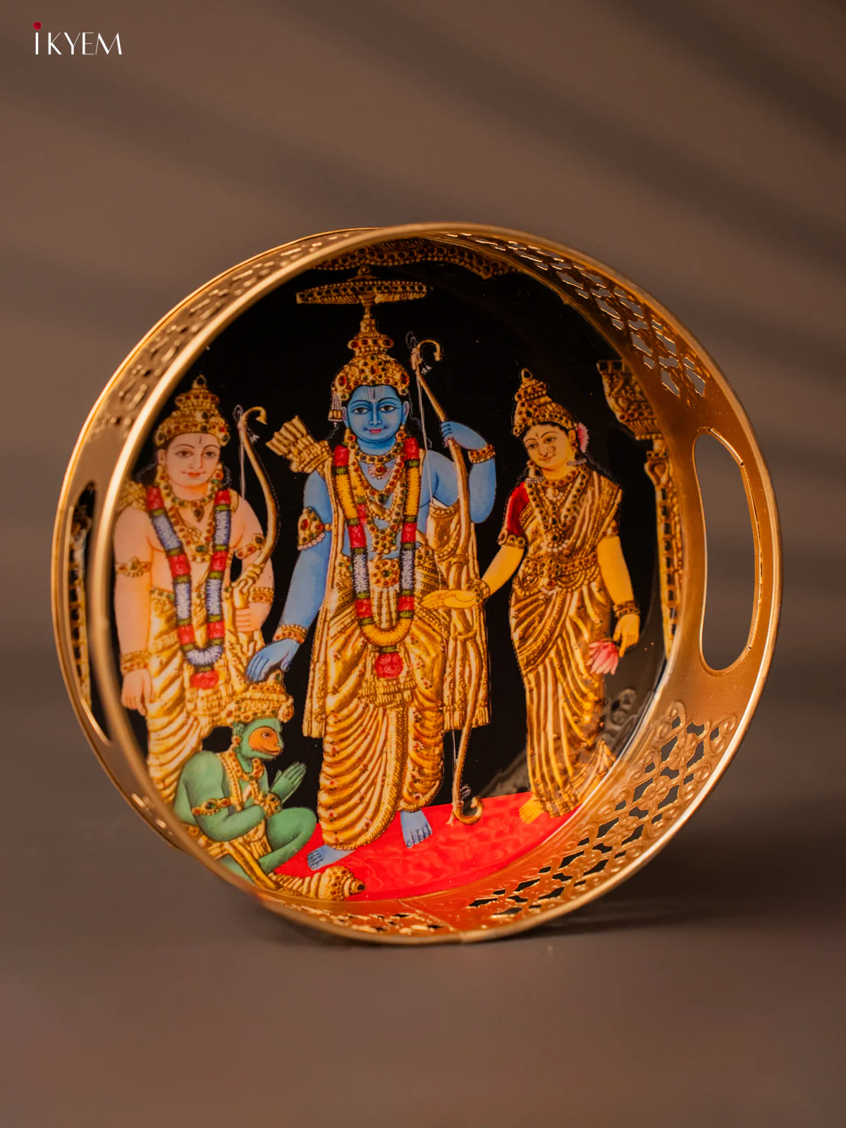 Divine Ram, Seetha & Lakshman With Hanuman Printed Metal Tray - KH05139 - Image 3