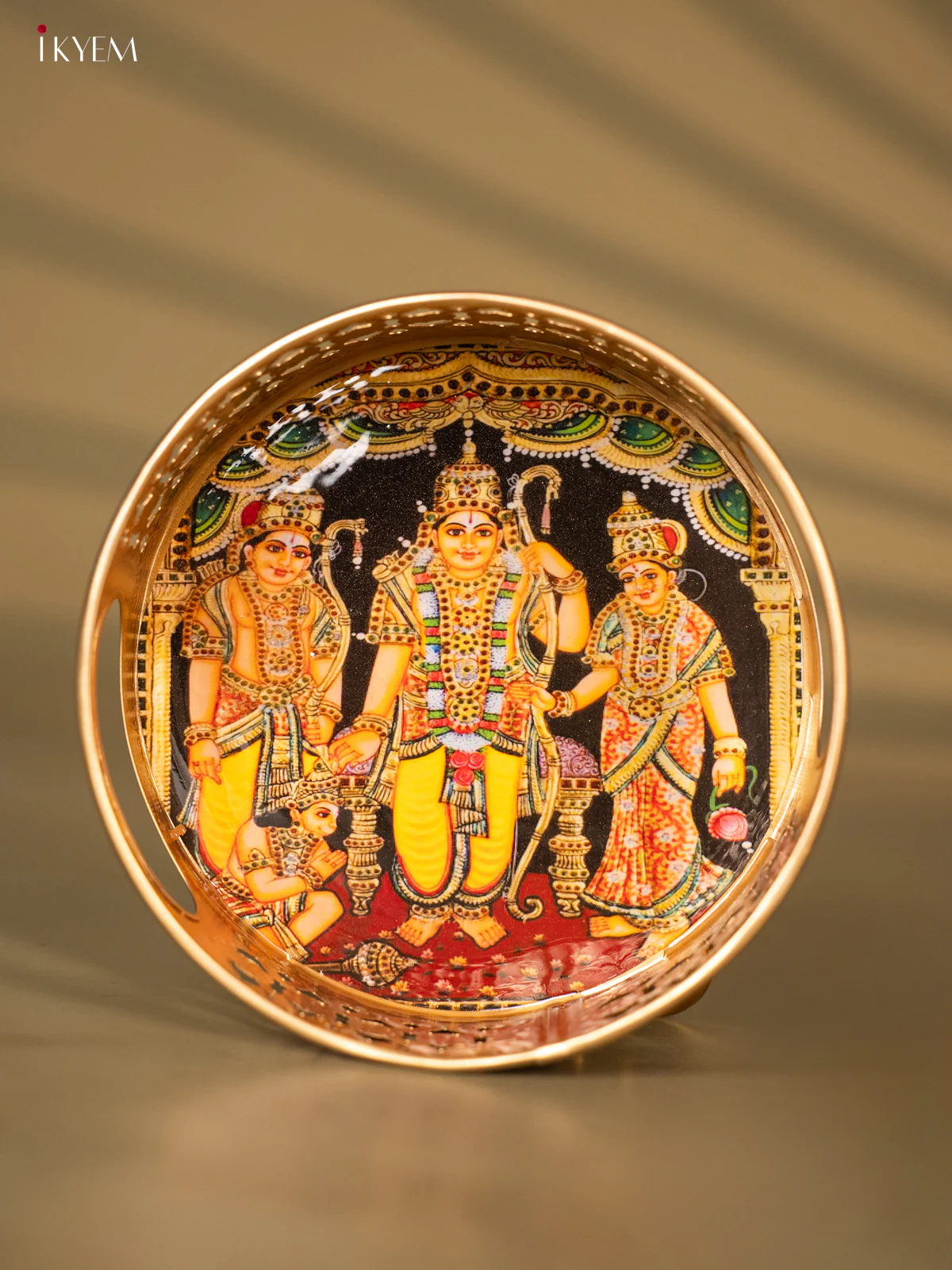Stunning Ram, Sita & Lakshman With Hanuman ji Printed Metal Tray - KH05179